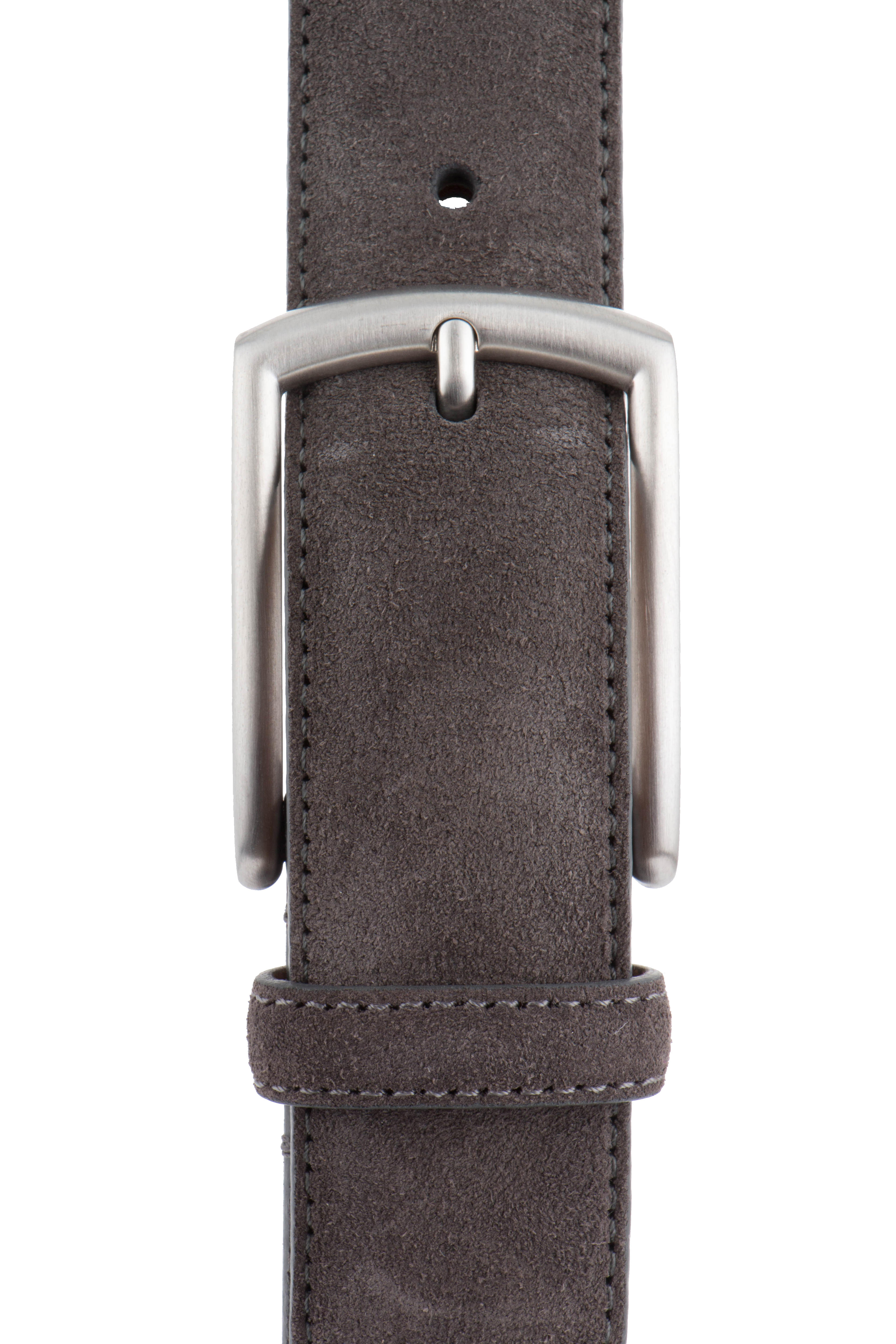 ZEGNA Belt Made of Nubuck Leather In Dark Grey