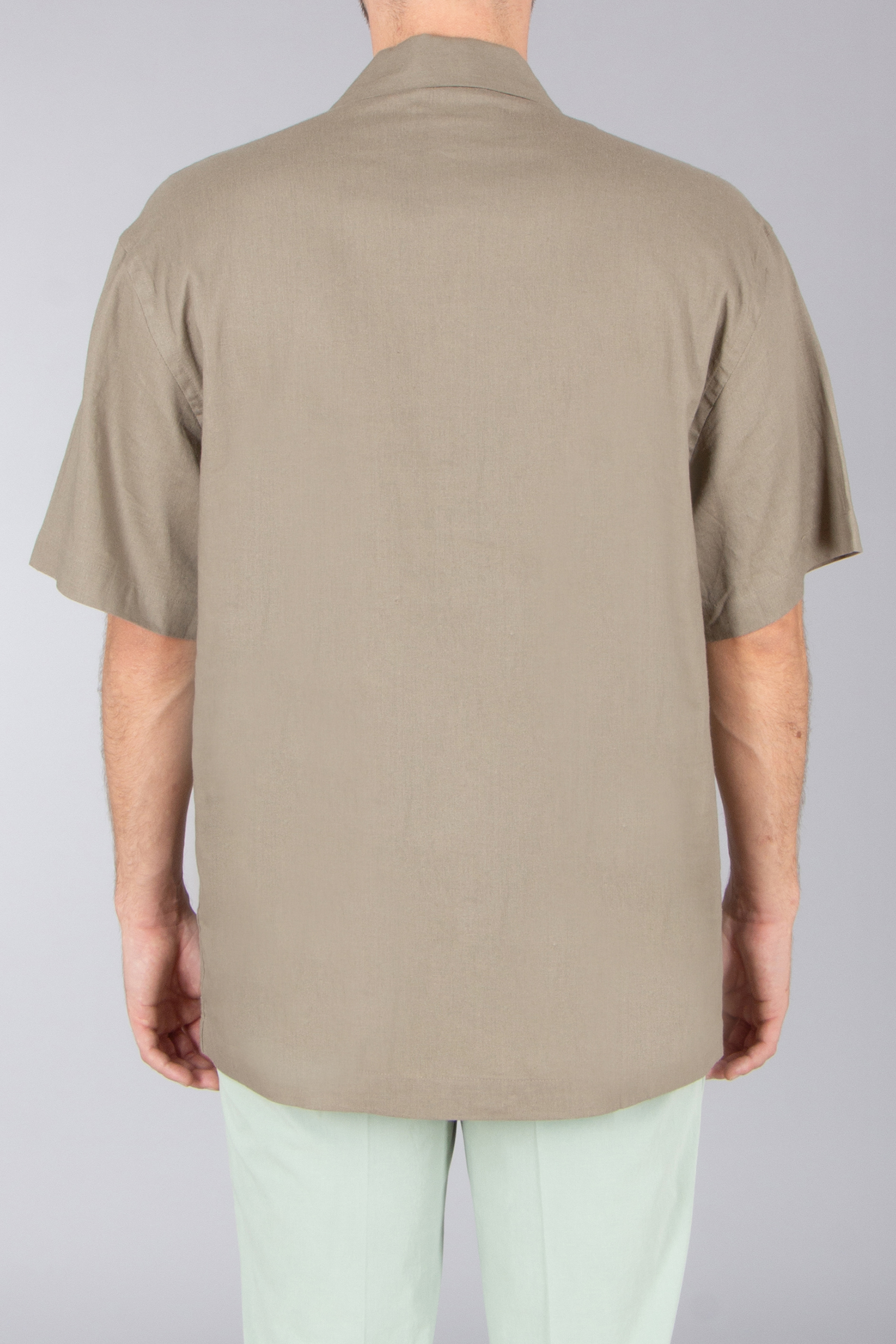 EMPORIO ARMANI Relaxed Fit Linen Blend Beachwear Short-Sleeve Shirt EMPORIO ARMANI Relaxed Fit Linen Blend Beachwear Short-Sleeve Shirt