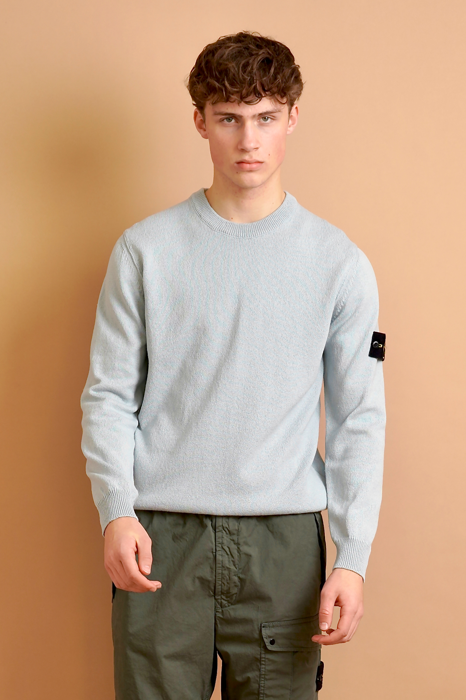 STONE ISLAND Organic Cotton Crew Neck Knit Sweater