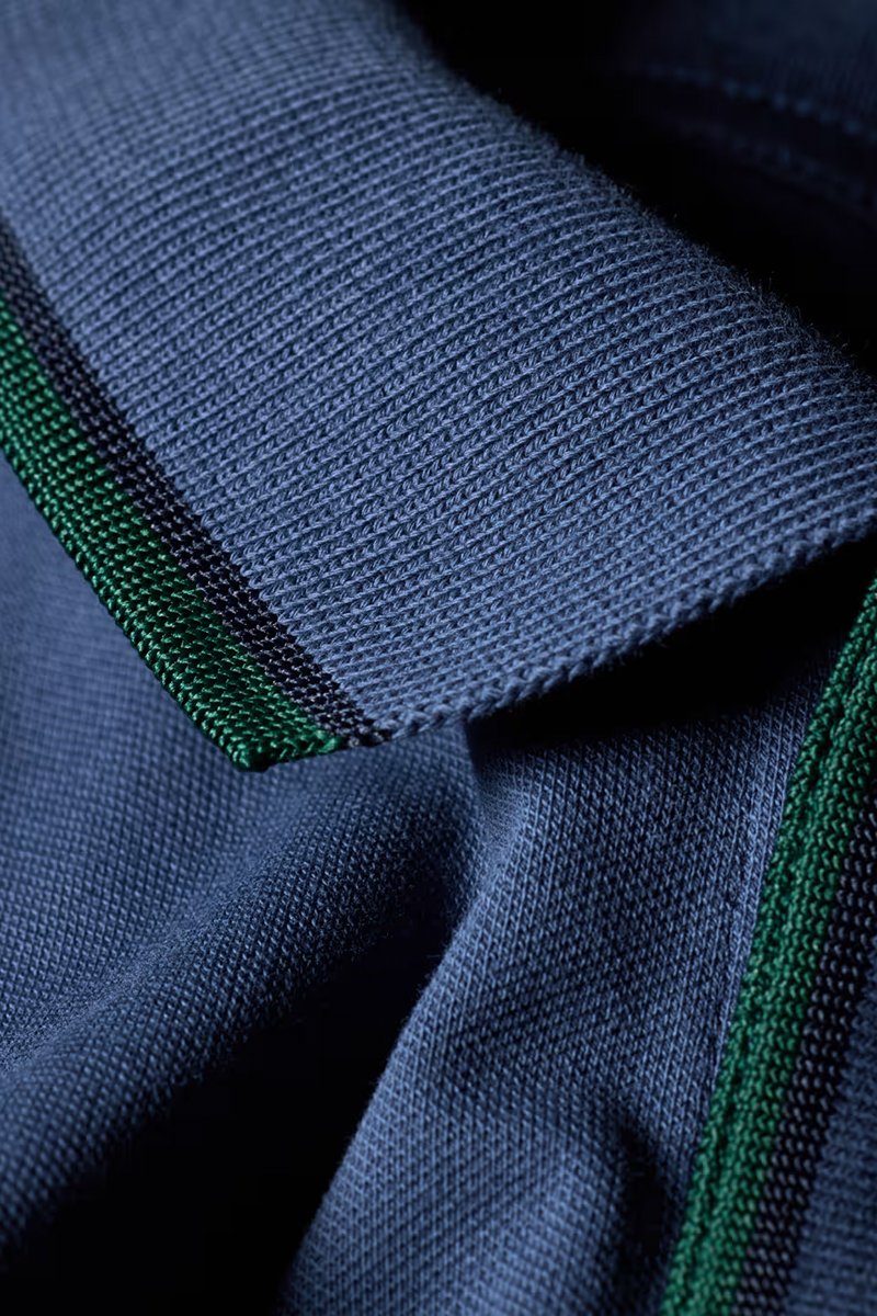 PAUL SMITH Mid Blue Button-Through Polo Shirt