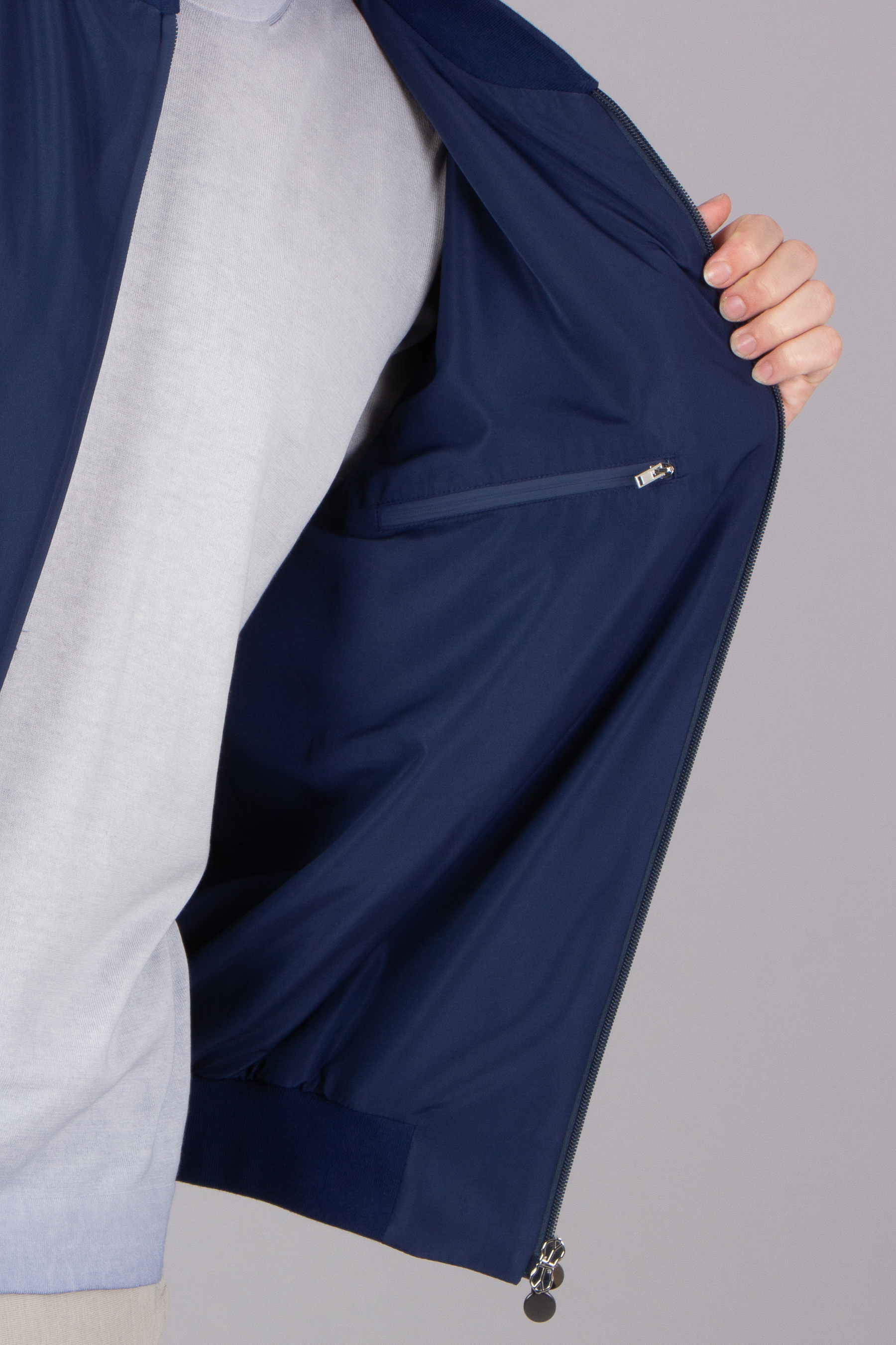 KITON Regular Fit Technical Fabric Bomber Jacket KITON Regular Fit Technical Fabric Bomber Jacket