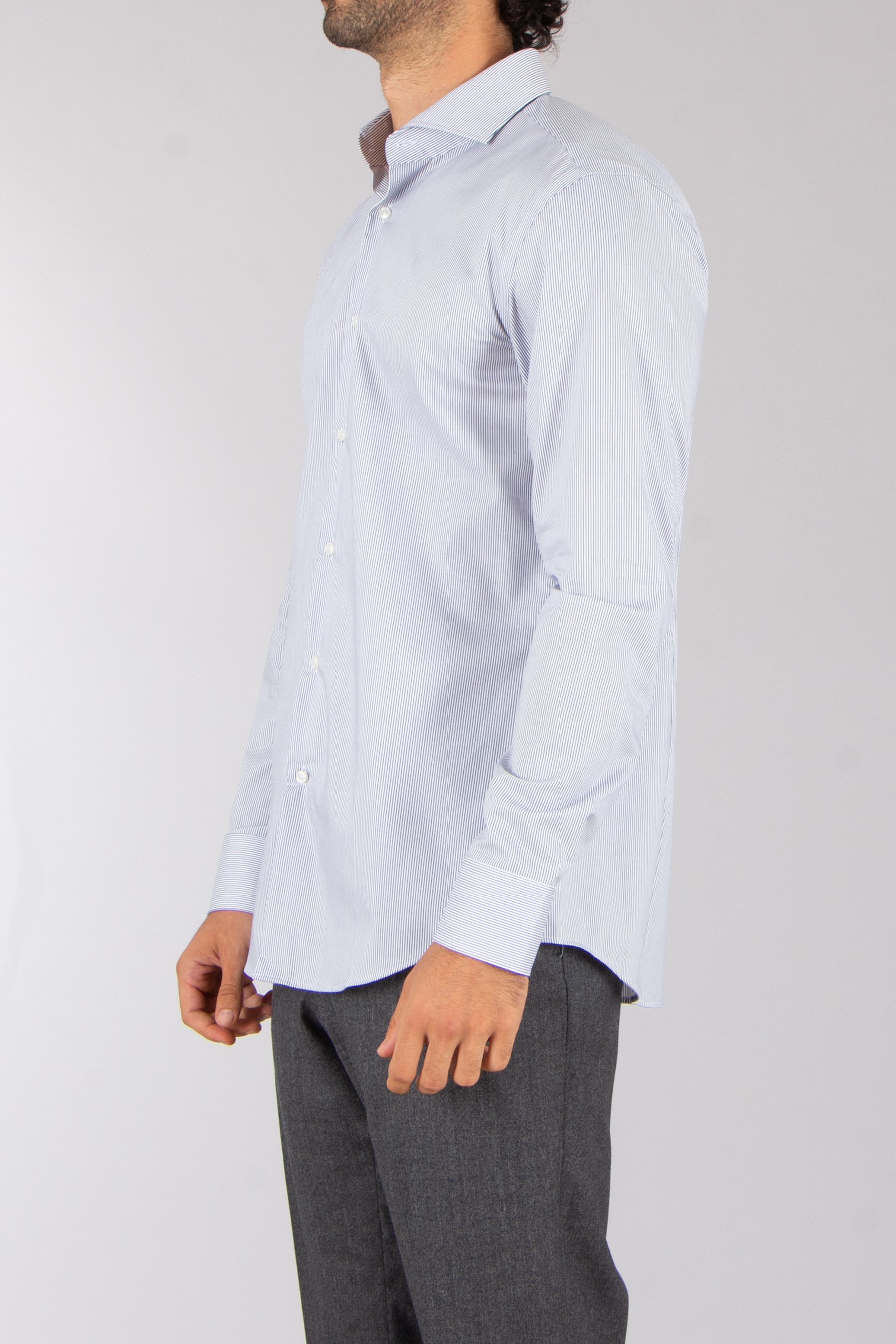BOSS Slim Fit Striped Cotton Twill Shirt H-Hank Bekleidung, Hemd, Kleid, Hemd, Langarm, Ärmel