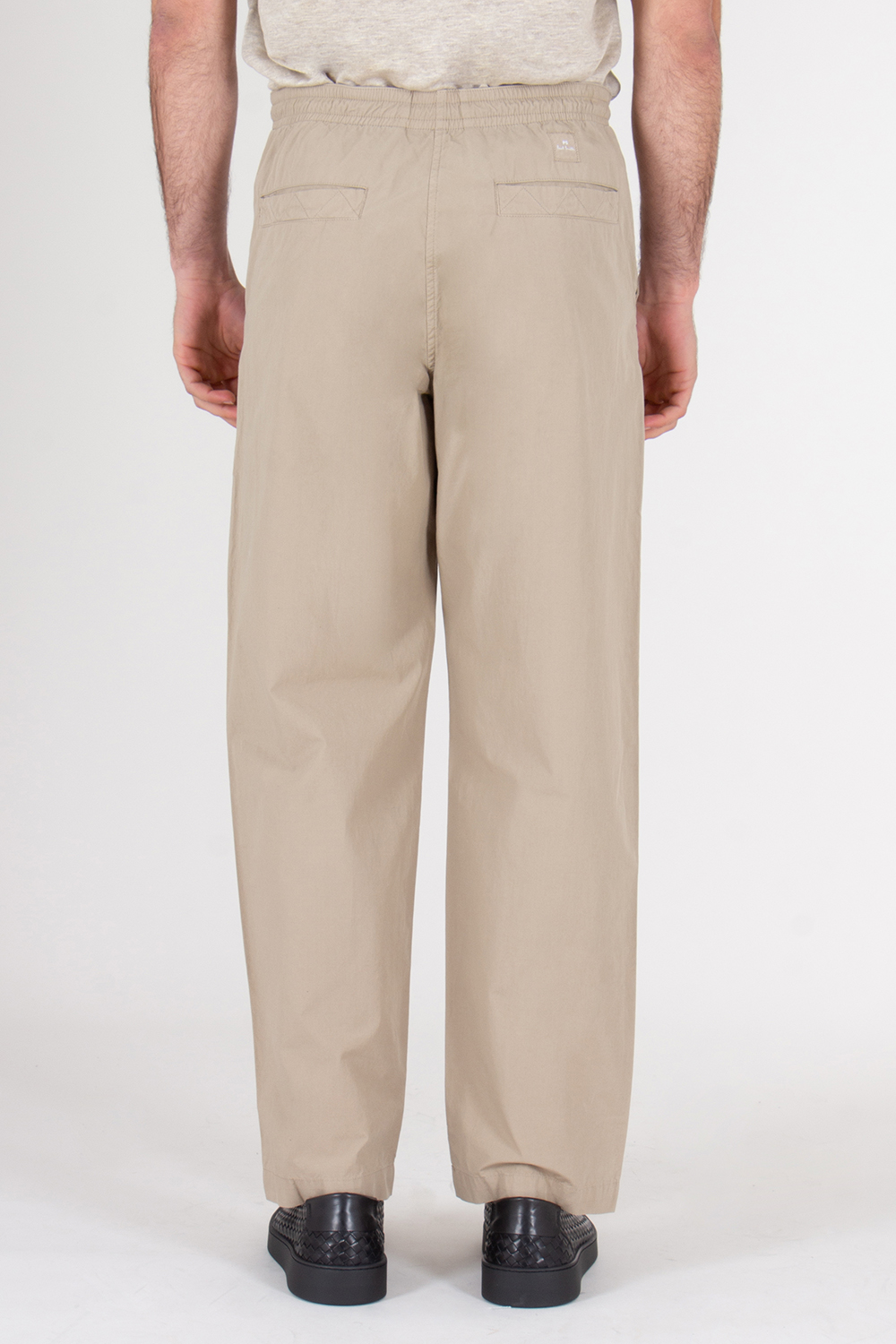 PAUL SMITH Regular Fit Organic Cotton Drawcord Trousers