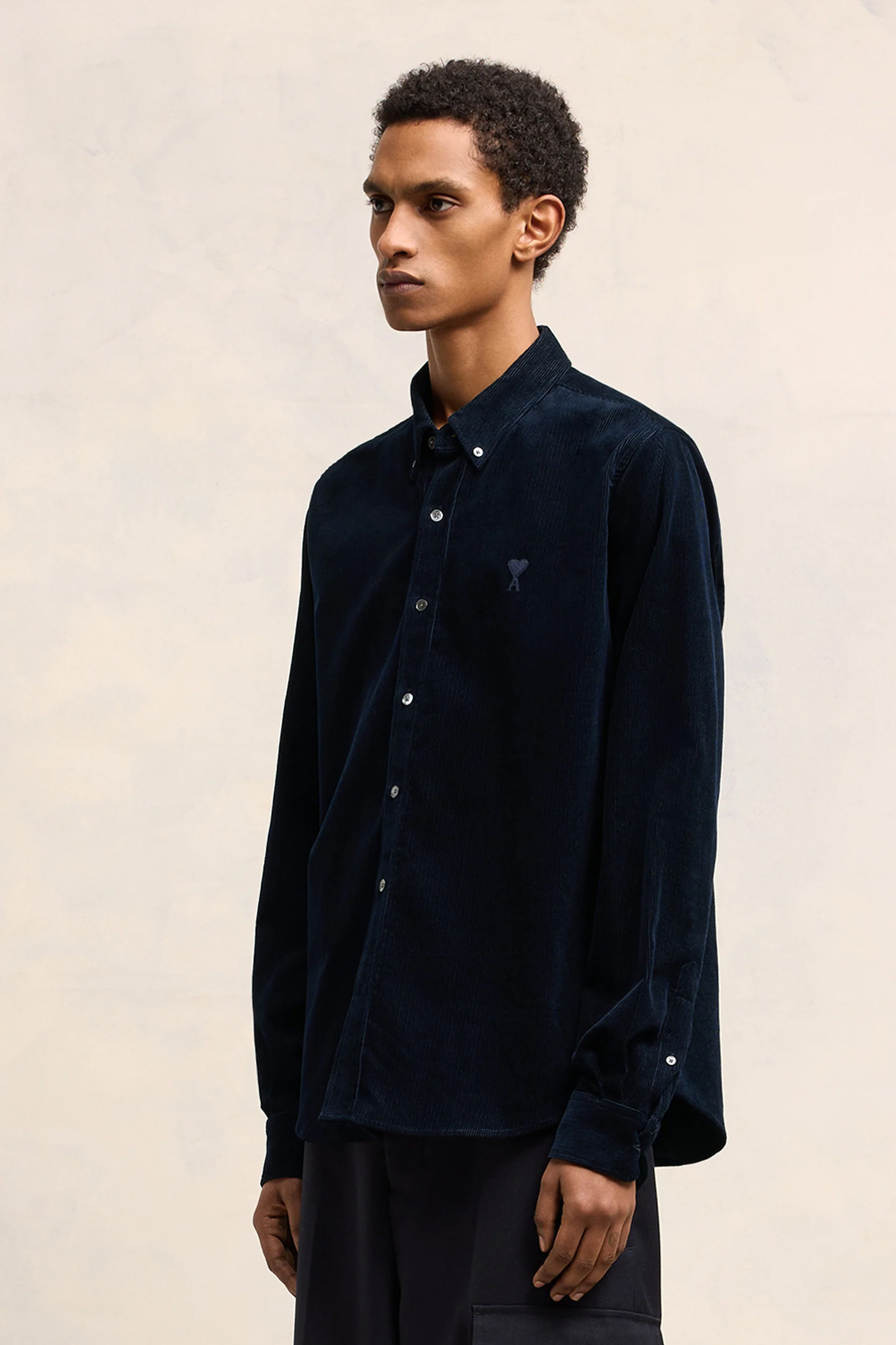 AMI PARIS Embroidered Cotton Corduroy Shirt AMI PARIS Embroidered Cotton Corduroy Shirt
