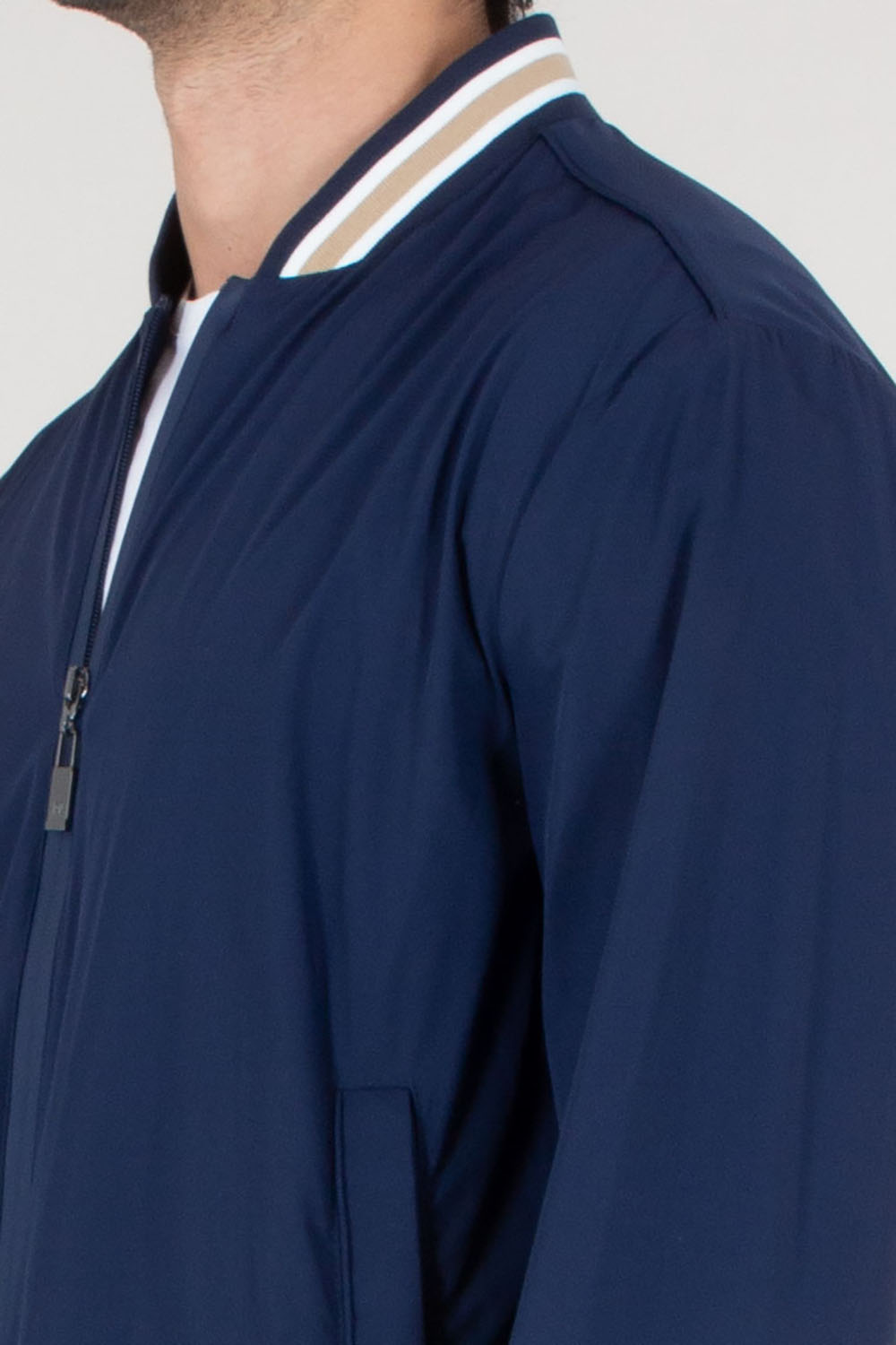 PAL ZILERI Regular Fit Nylon Bomber Jacket 