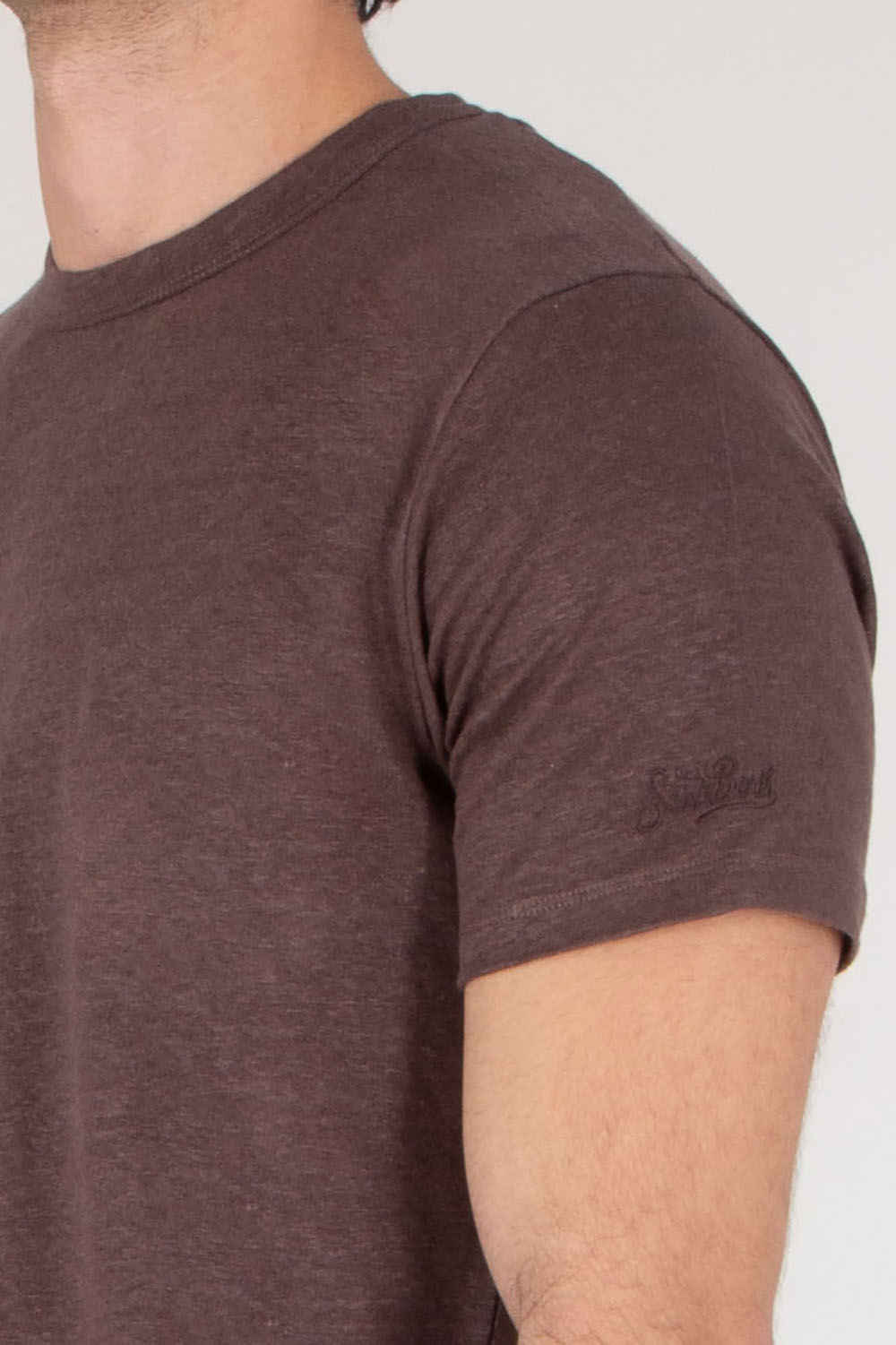 MC 2 SAINT BARTH Regular fit short sleeve Linen T-Shirt Ecsta