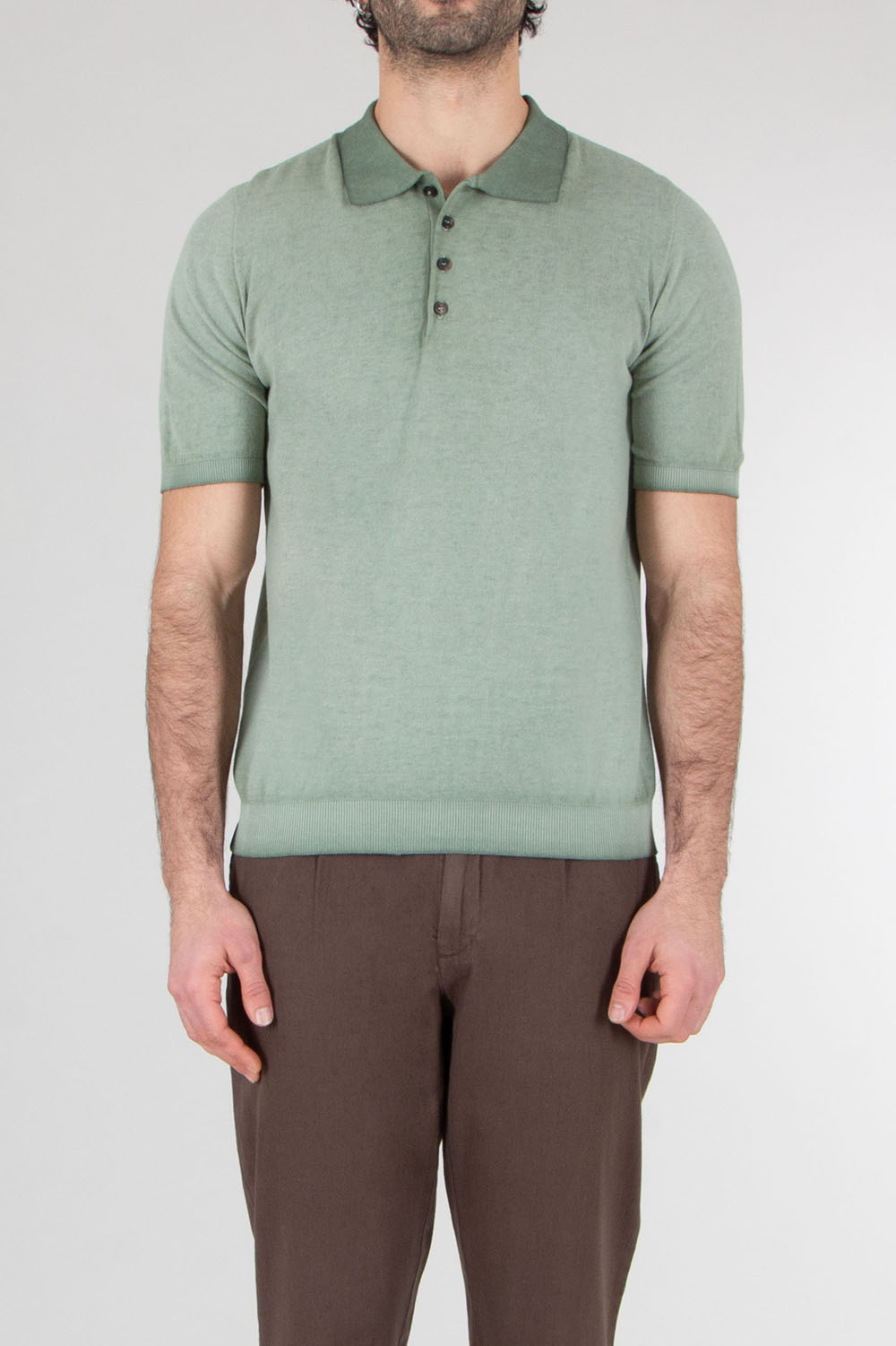 AROVESCIO Regular Fit Cotton Knit Polo