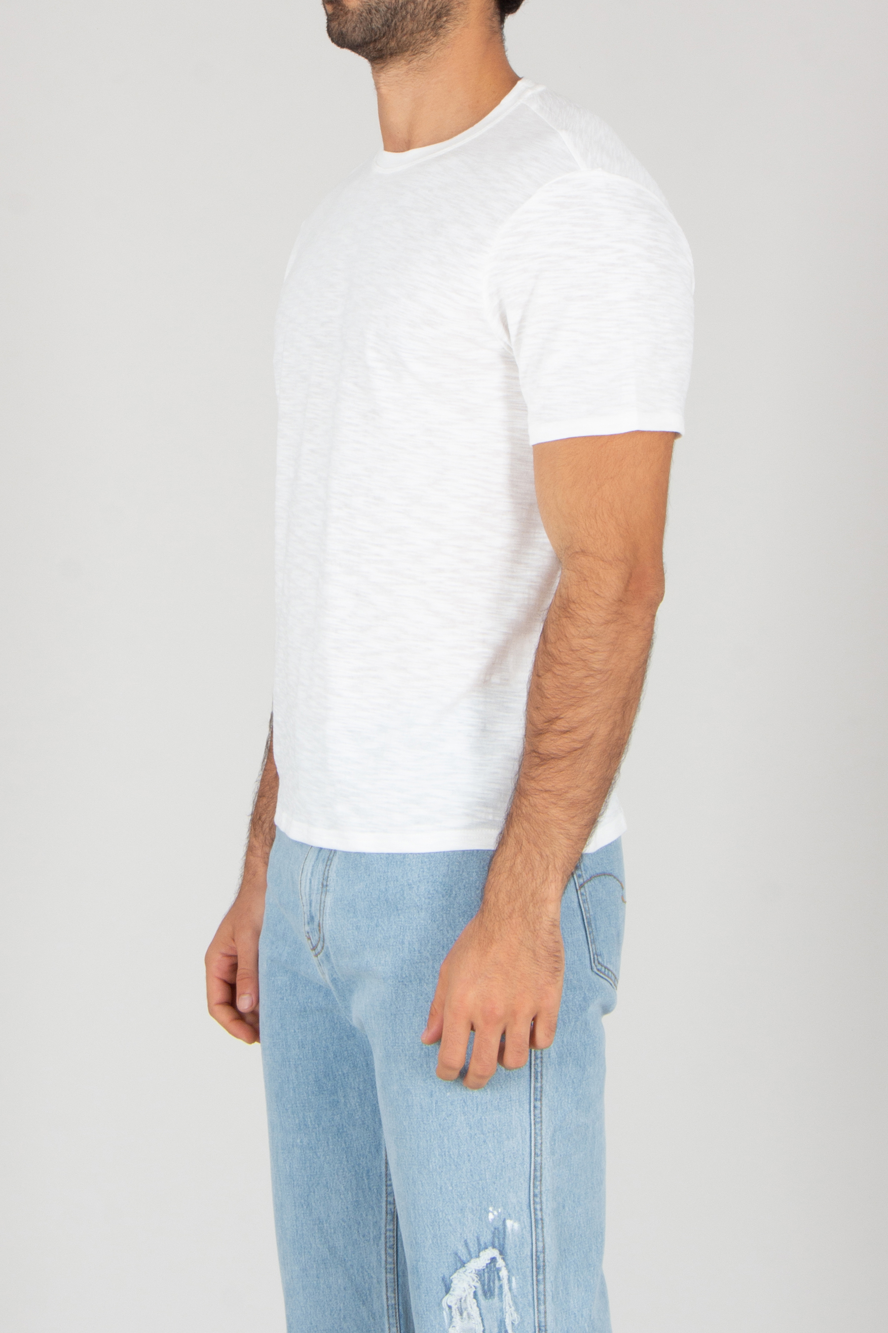 T-shirt, Hosen, Jeanshose, Mann, Person