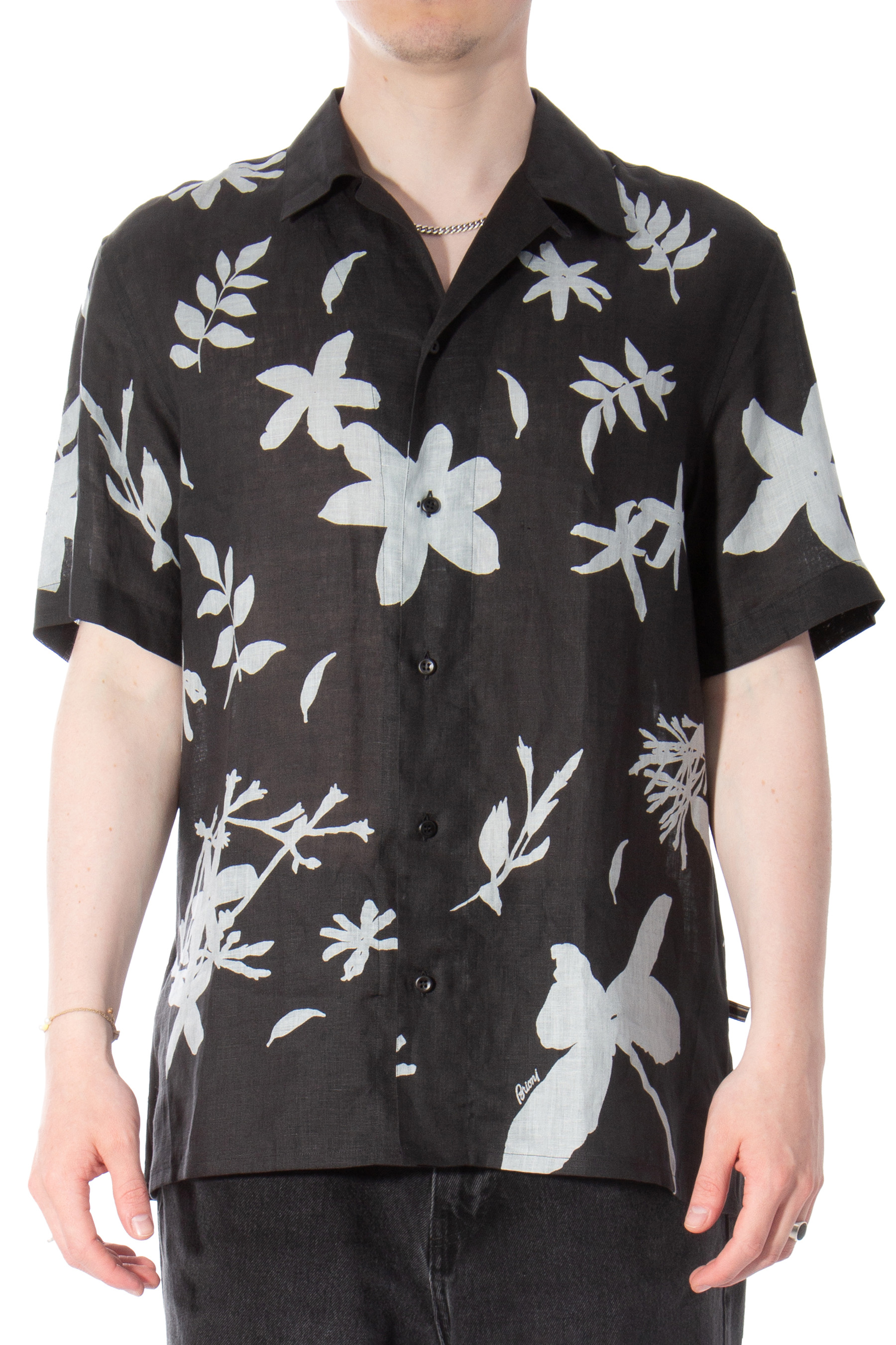 BRIONI Patterned Linen Shirt 