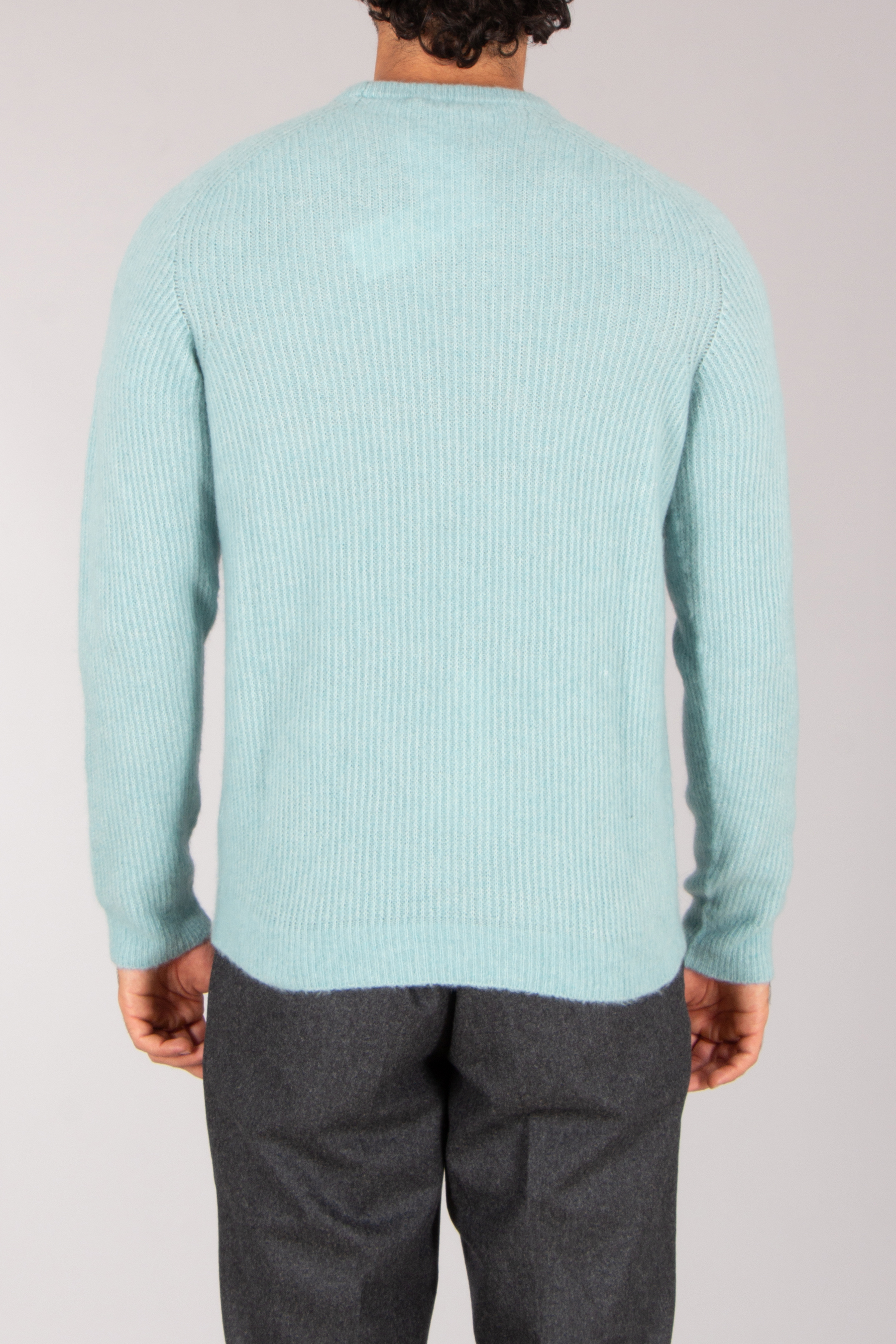 ROBERTO COLLINA Regular Fit Ribbed Cashmere-Silk Blend Crew Neck Sweater Bekleidung, Strickwaren, Pullover, Hosen