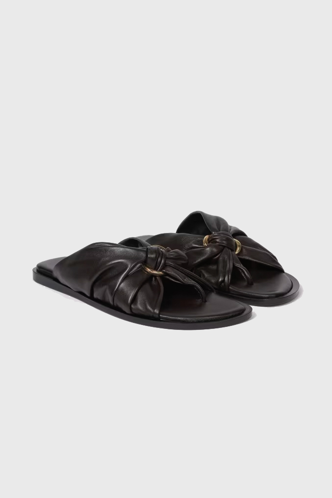PAUL SMITH Dark Brown Leather Sandals Lorrha