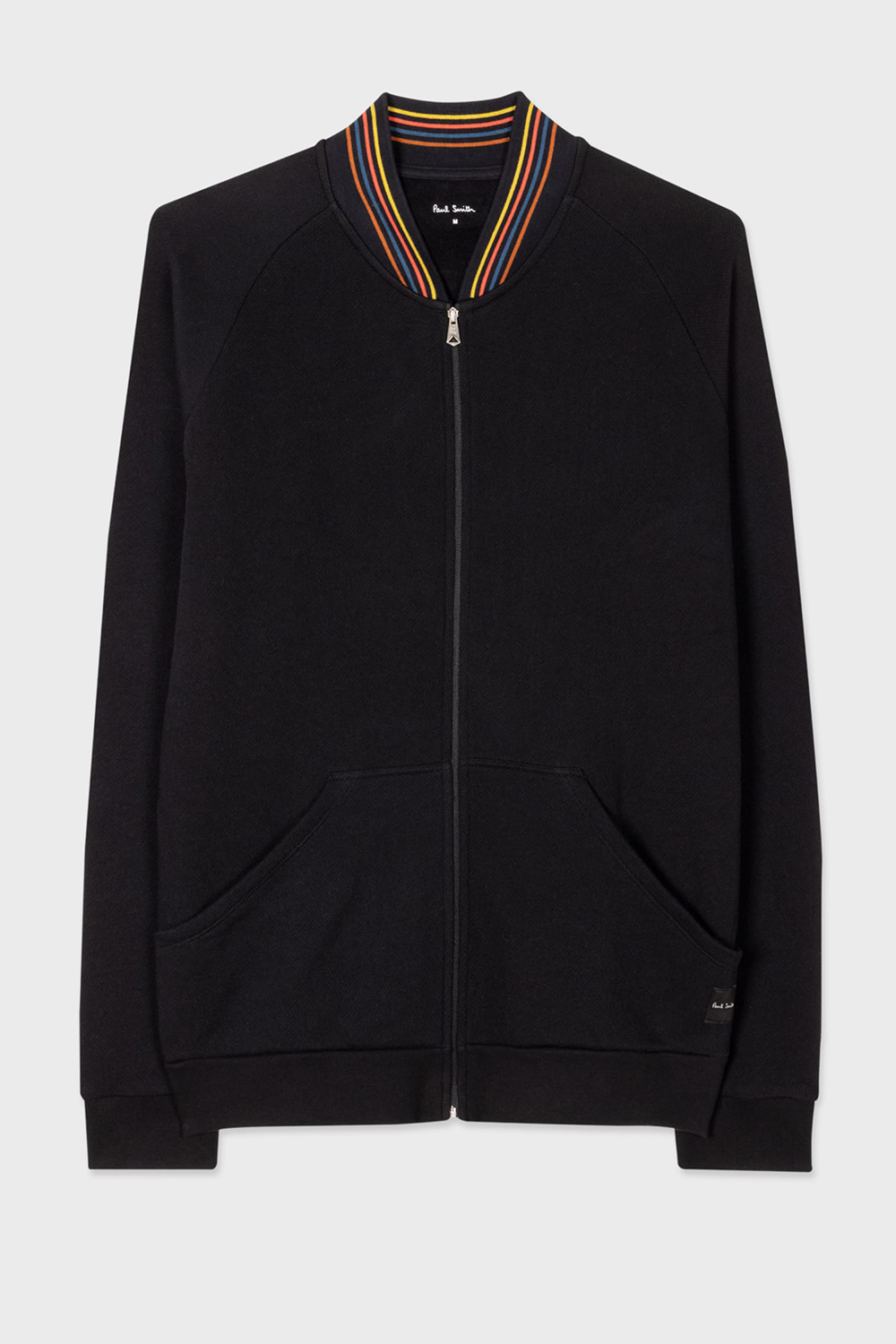 PAUL SMITH Regular Fit Artist Stripe Rib Cotton Fleece Zip Lounge Top