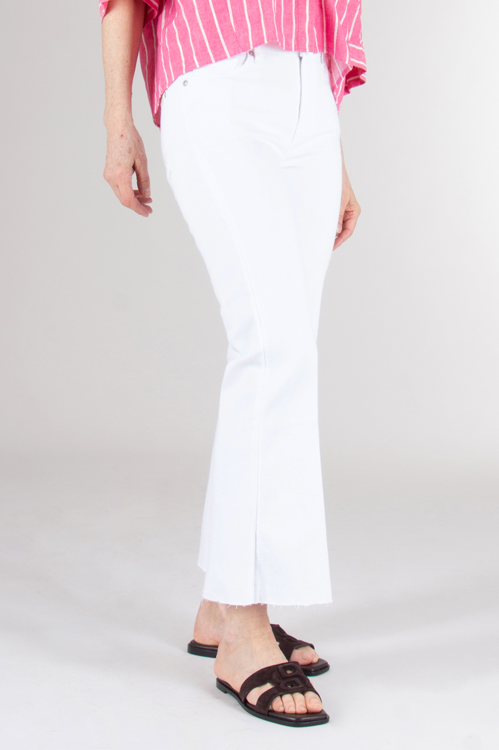 7 FOR ALL MANKIND Cropped Flared Cotton mix Denim Jeans Dojo