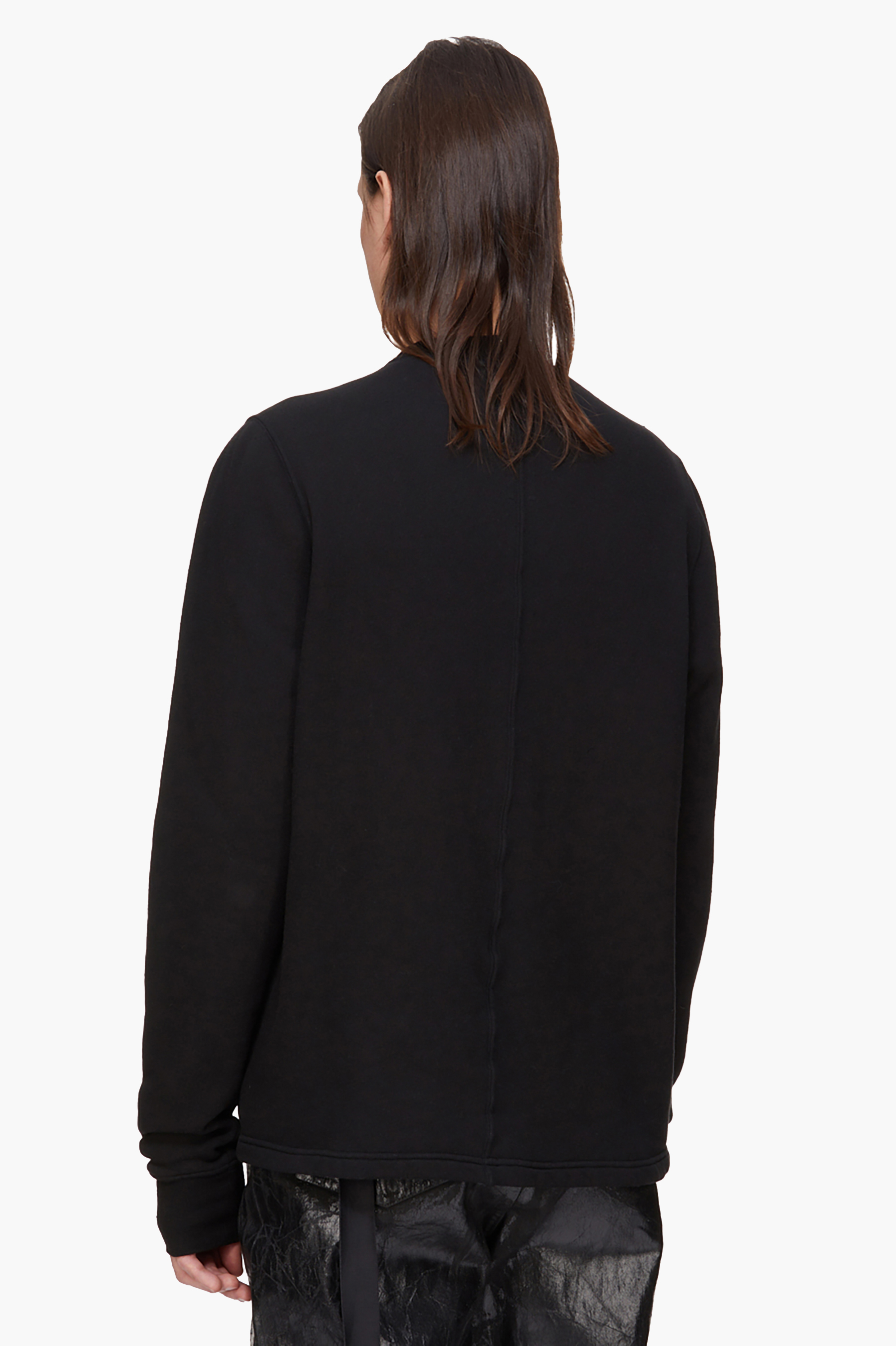 RICK OWENS DRKSHDW Regular Fit Brushed Organic Cotton French Terry Crewneck Sweatshirt Langarm, Pullover, Vlies, Mantel, Jacke