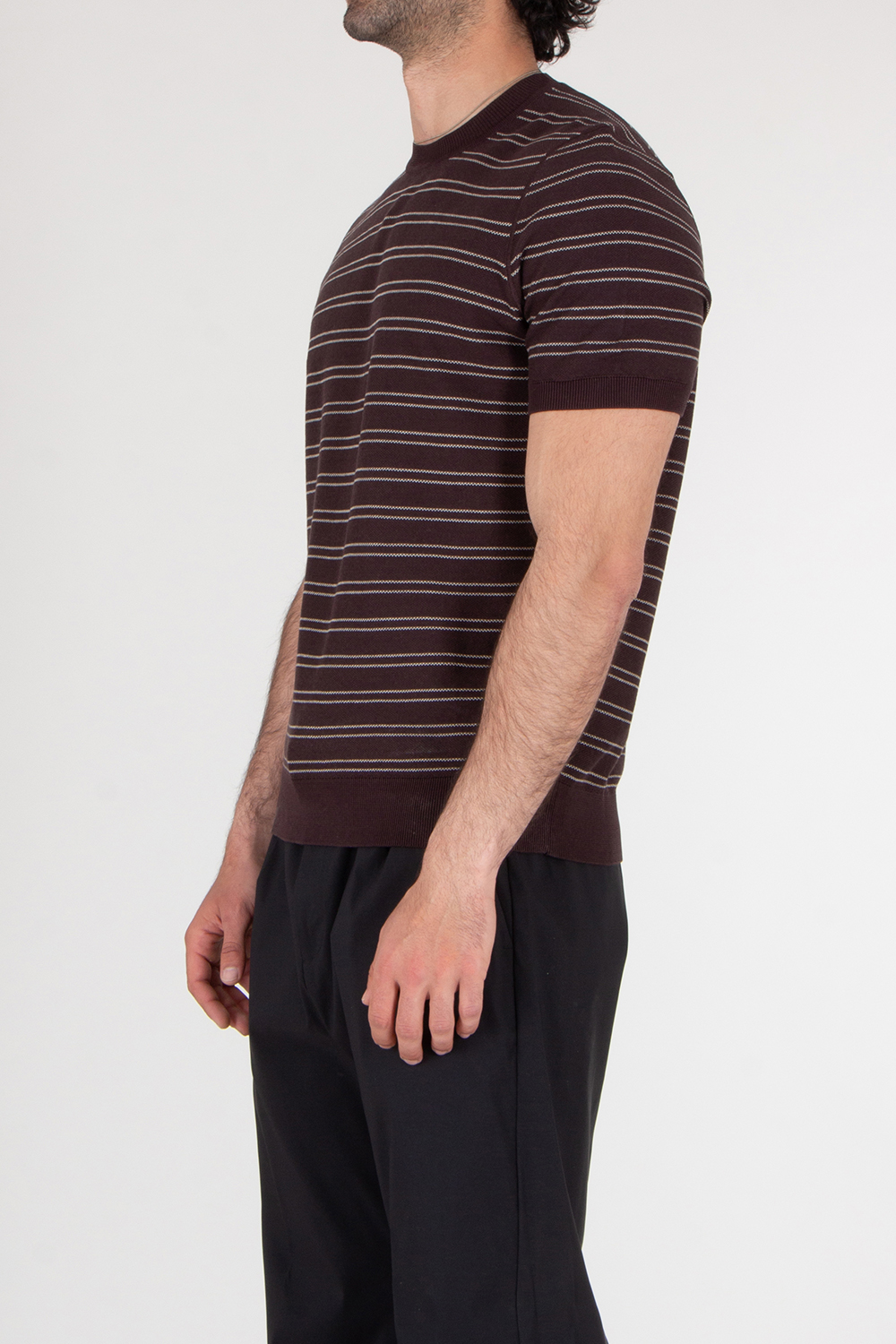 BOSS Regular Fit Striped Knitted T-Shirt