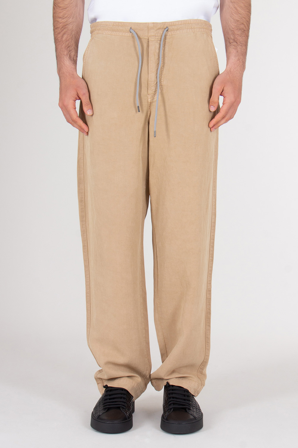 PAUL SMITH Regular Fit Lyocell-Linen Drawcord Trousers