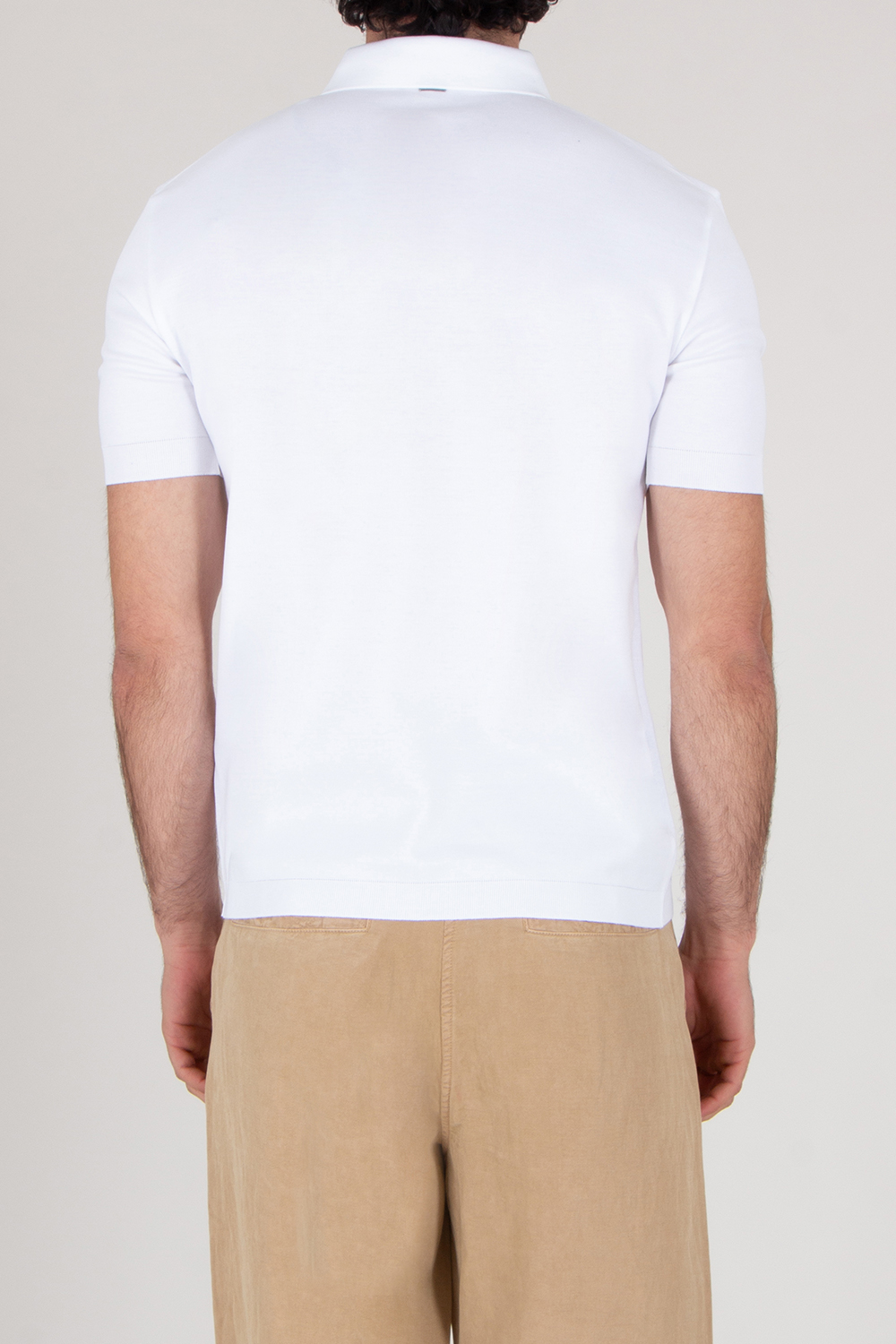 HERNO Regular Fit Cotton Jersey Knit Effect Polo Shirt