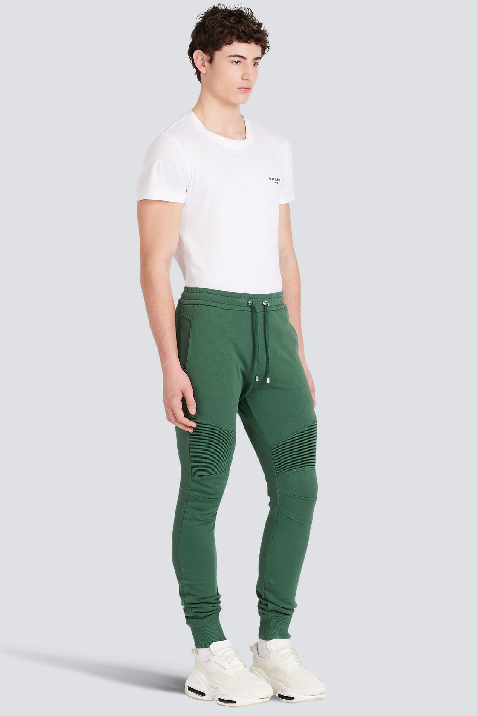 BALMAIN BIKER LOGO SWEATPANTS