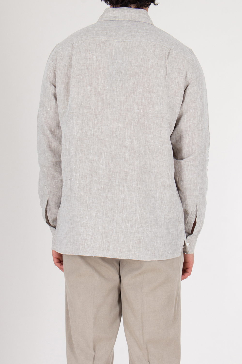 SEASE Regular Fit Linen Half Button Down Shirt