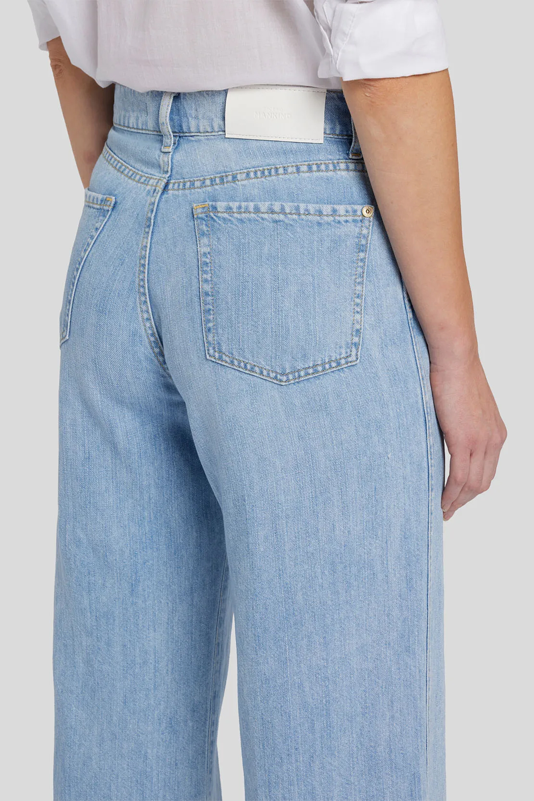 7 FOR ALL MANKIND Flared Cotton Linen Denim Jeans Lotta Linen Capri 7 FOR ALL MANKIND Flared Cotton Linen Denim Jeans Lotta Linen Capri