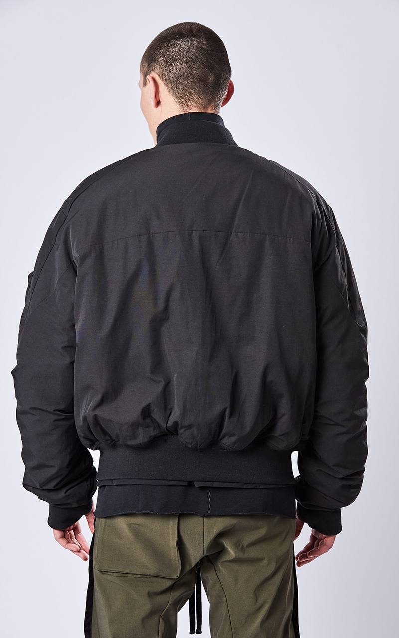 THOM KROM Water Repellent Cotton Mix Bomber Jacket | M | MJ63BLACK//M