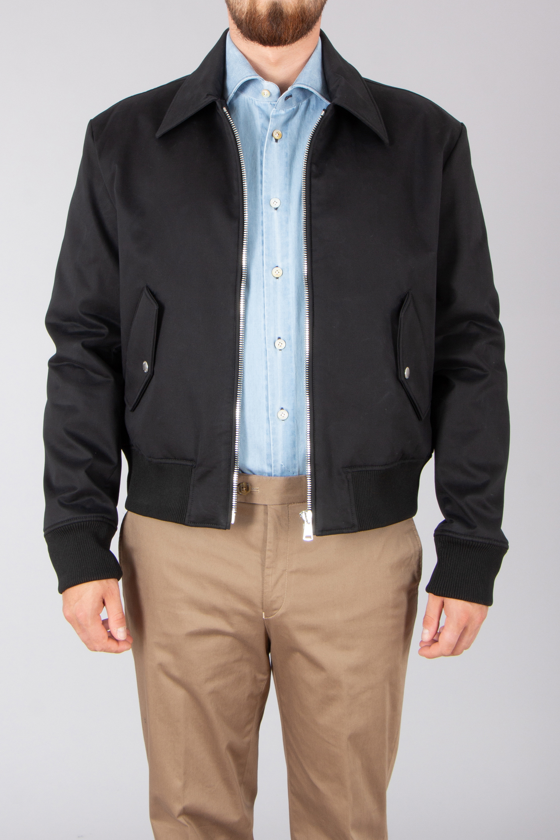 BALMAIN Relaxed Fit Embroidered Stretch Cotton Bomber Jacket BALMAIN Relaxed Fit Embroidered Stretch Cotton Bomber Jacket