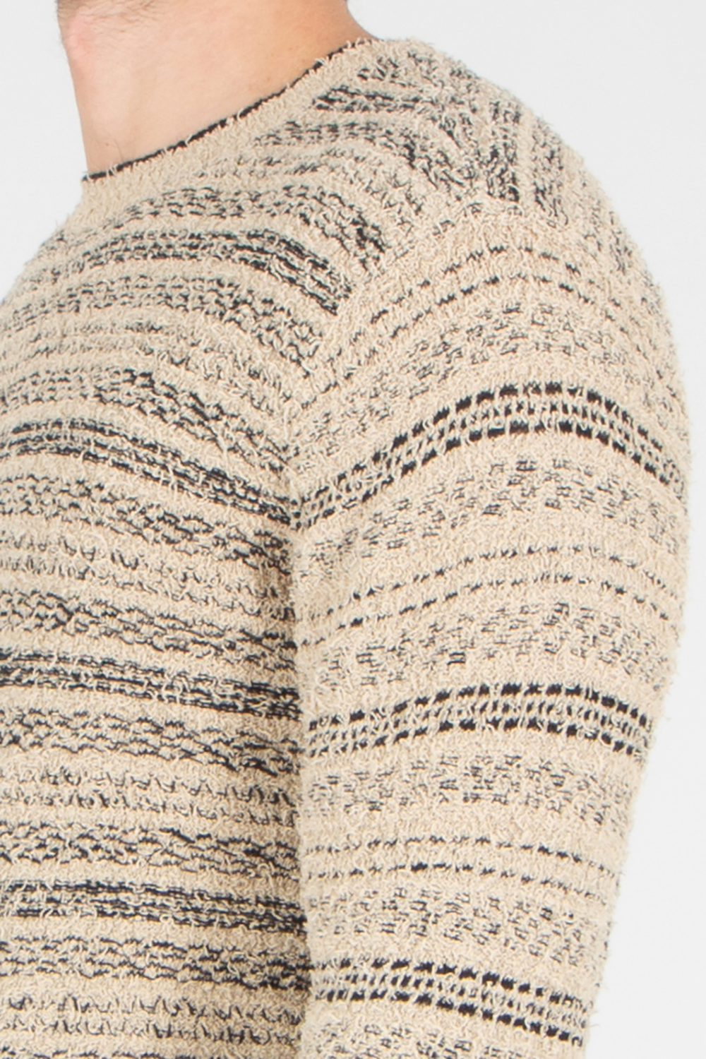 EMPORIO ARMANI Regular Fit Jacquard Pattern Cotton Blend Crew Neck Sweater