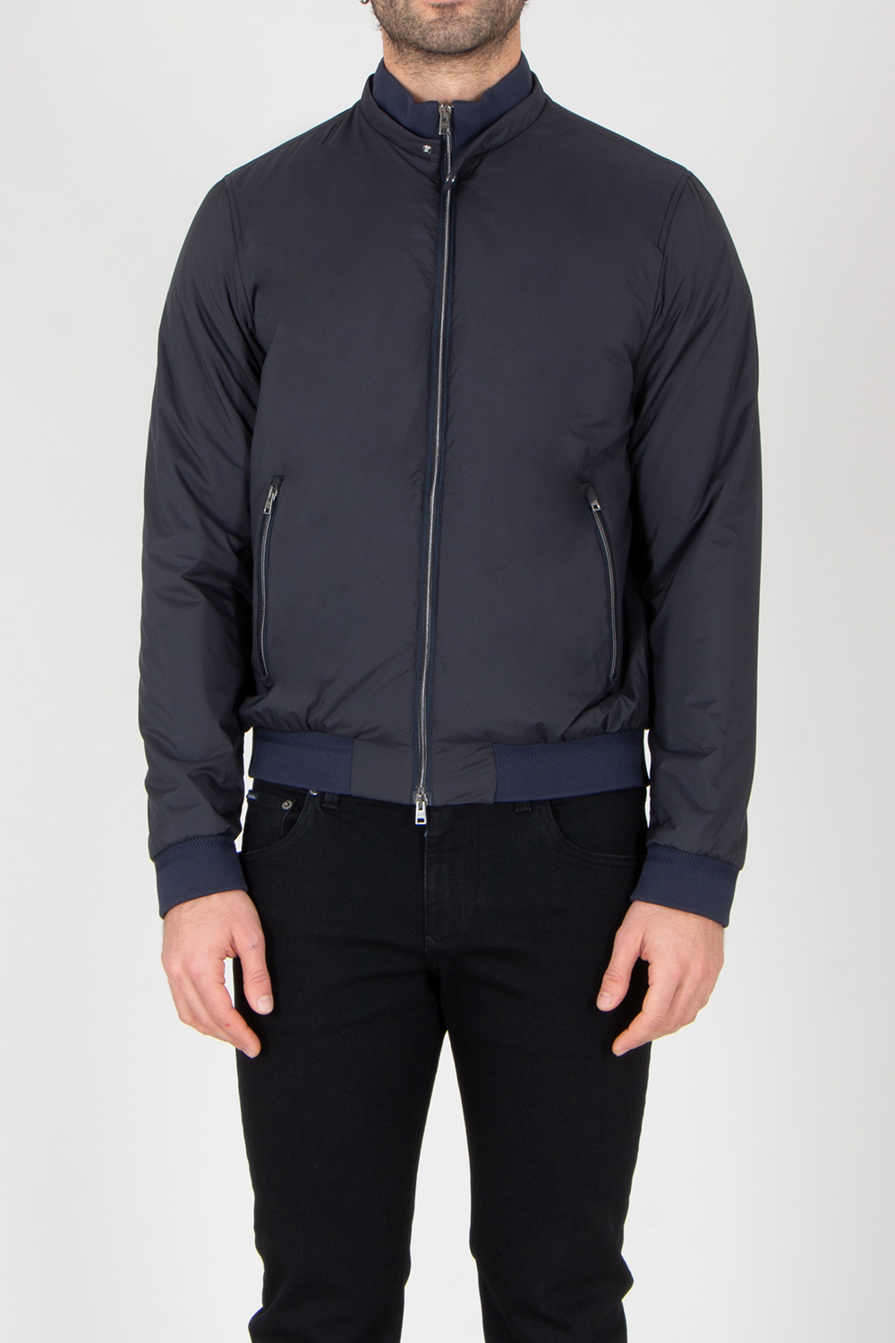 HERNO Regular Fit Ecoage Recycled Nylon Bomber Jacket