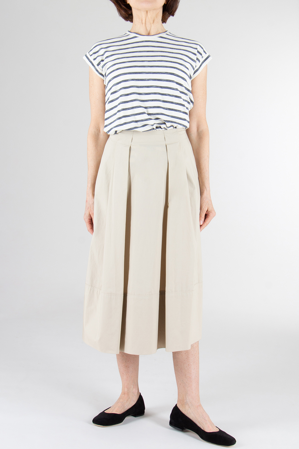 WOOLRICH Cotton Poplin Box Pleat Skirt