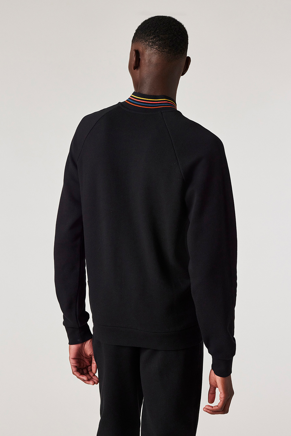 PAUL SMITH Regular Fit Artist Stripe Rib Cotton Fleece Zip Lounge Top