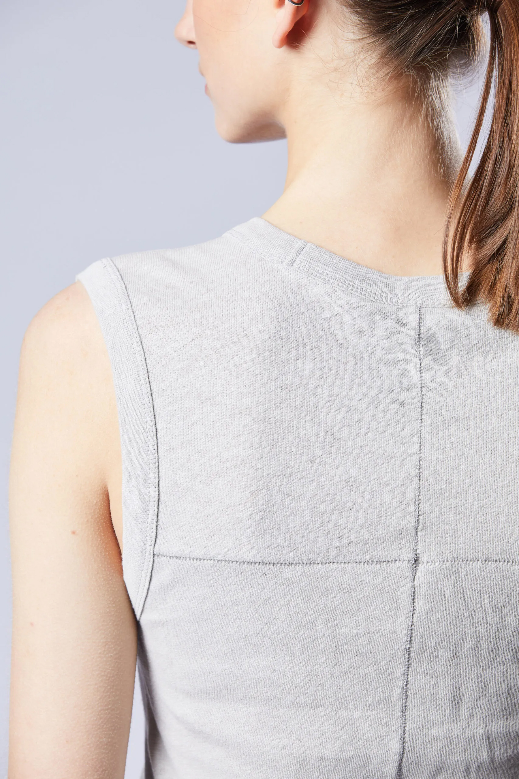 THOM KROM Scoop Neck Linen Cotton Blend T-Shirt THOM KROM Scoop Neck Linen Cotton Blend T-Shirt