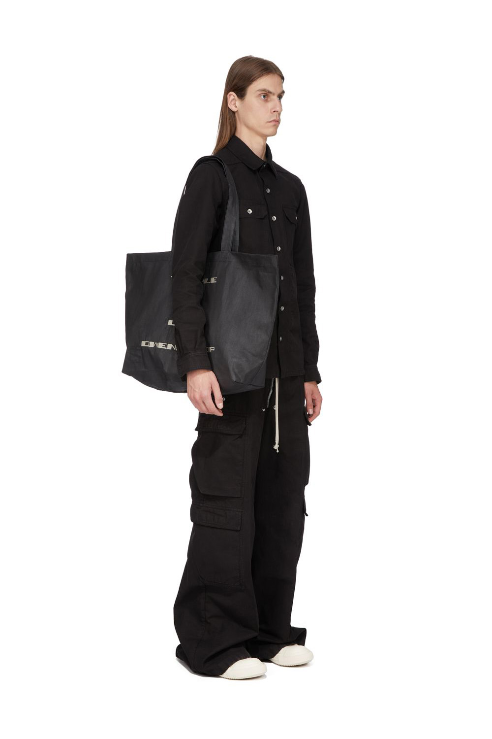 RICK OWENS DRKSHDW Embroidered Waxed Canvas Shopper 