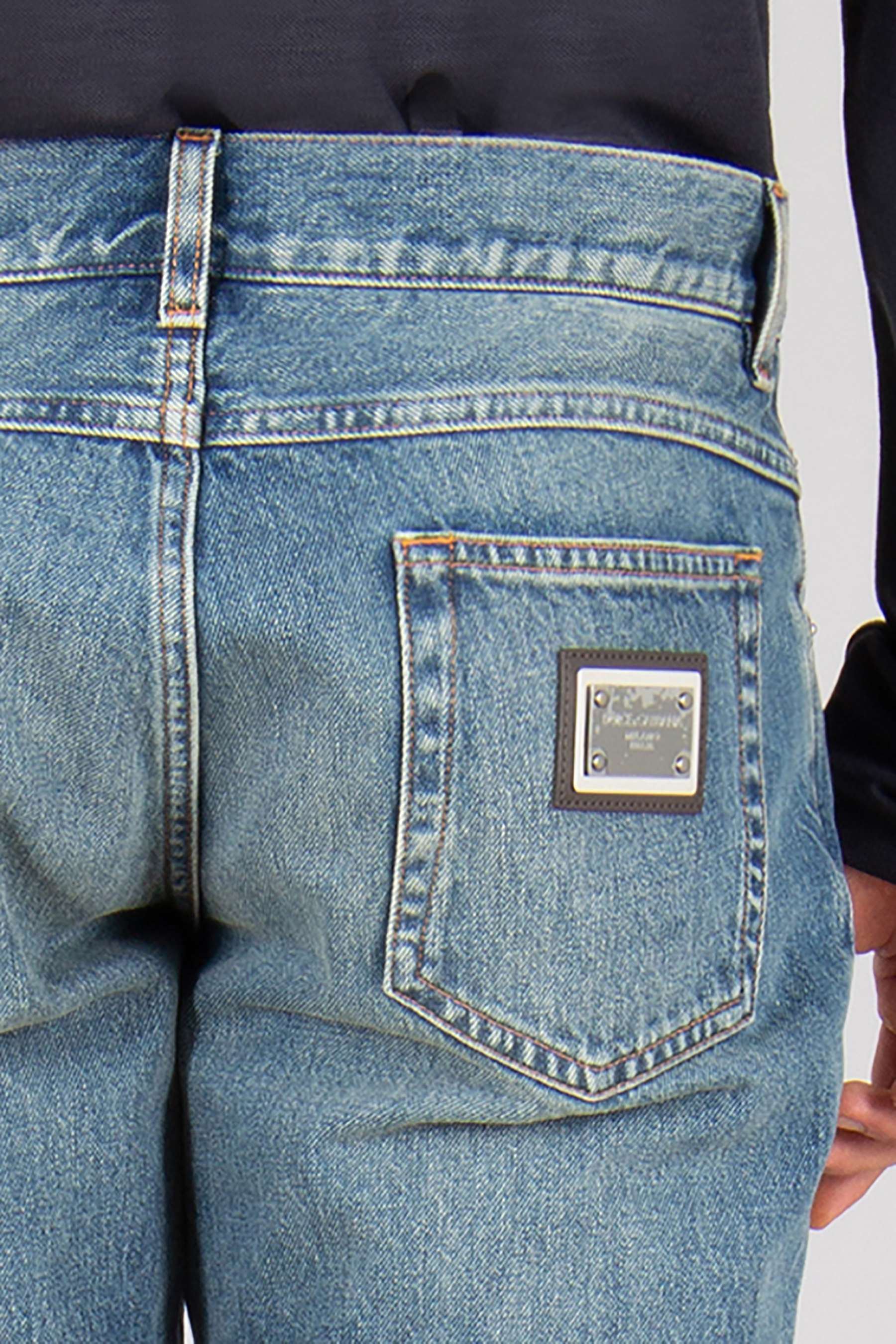 DOLCE & GABBANA Regular Fit Cotton Denim Jeans Bekleidung, Hosen, Jeans