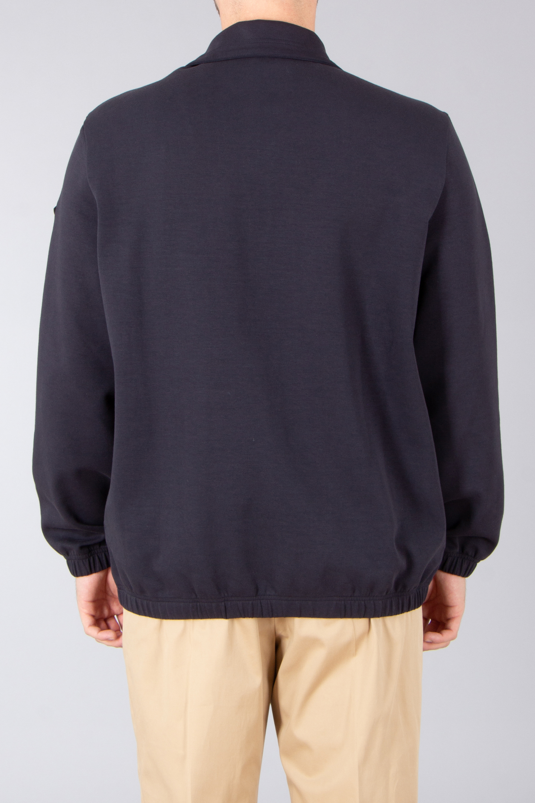 MONCLER Loose Fit Interlock Stretch Cotton Blend Half-Zip Sweatshirt Bekleidung, Mantel, Langarm, Jacke, Blazer
