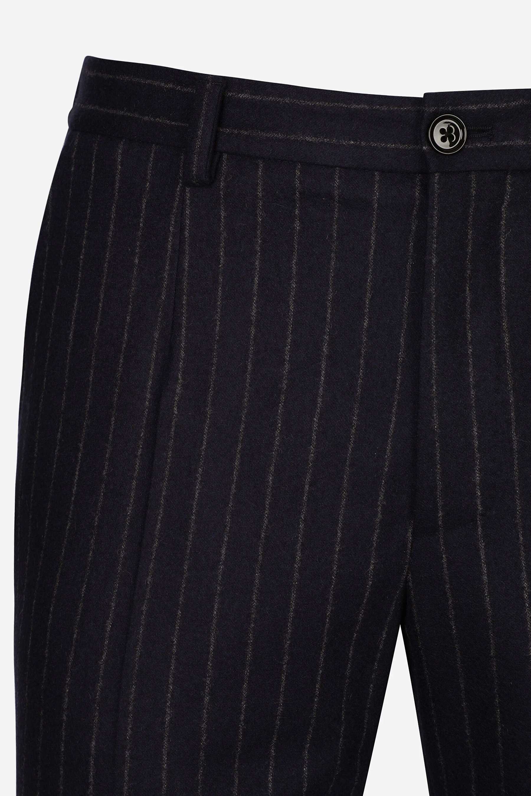 DOLCE & GABBANA Pinstripe Virgin Wool-Cashmere-Flannel Pants DOLCE & GABBANA Pinstripe Virgin Wool-Cashmere-Flannel Pants