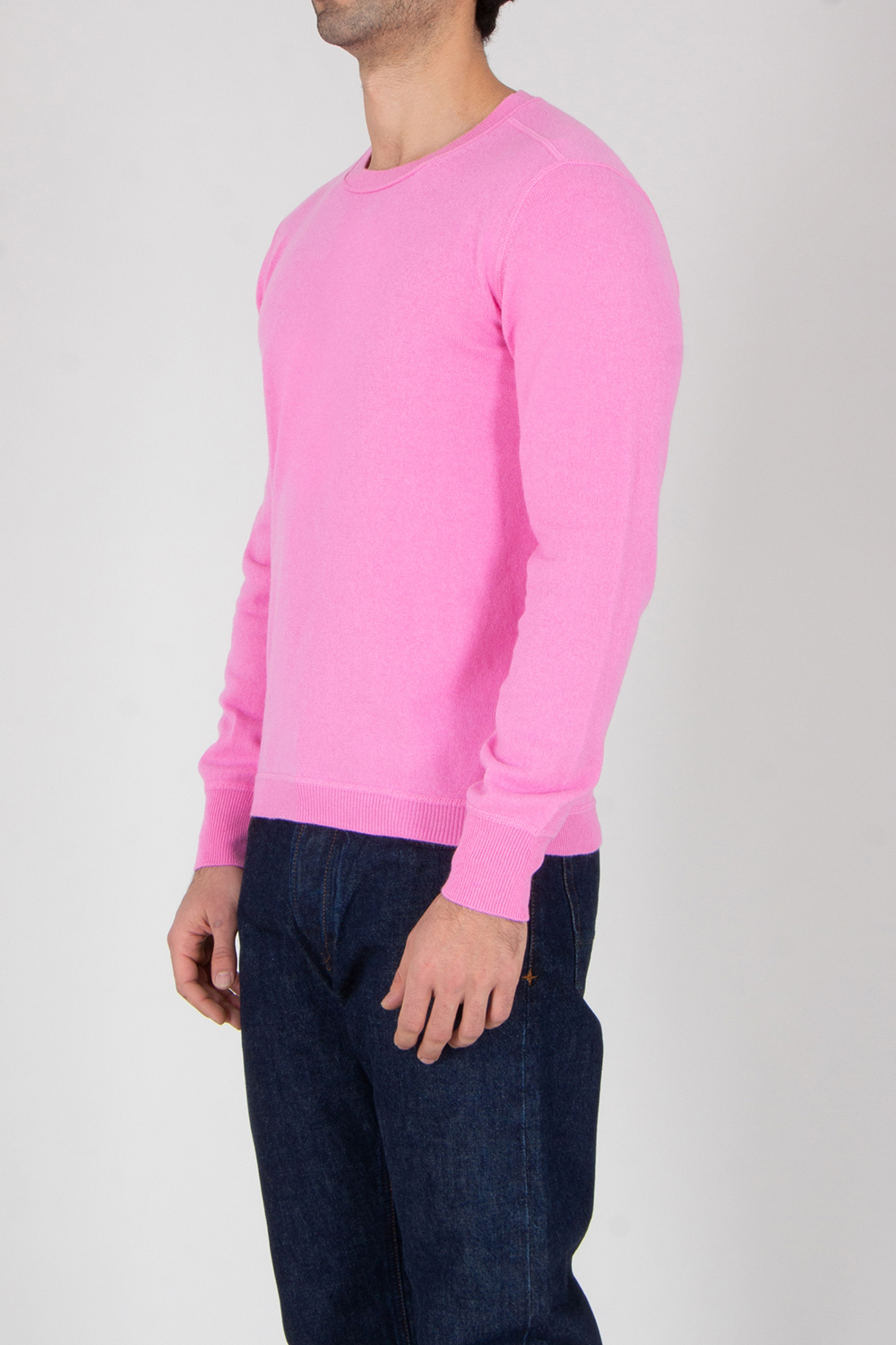 ALLUDE Regular Fit Cotton-Cashmere Blend Crew Neck Sweater