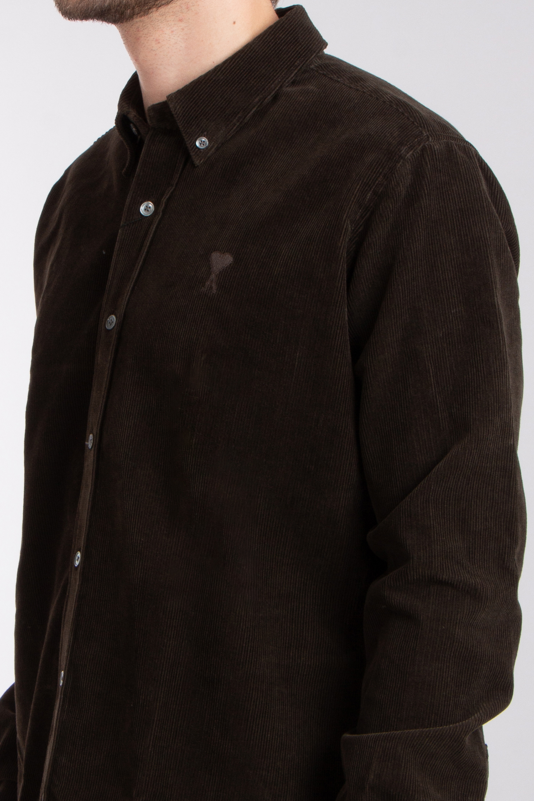 AMI PARIS Embroidered Cotton Corduroy Shirt AMI PARIS Embroidered Cotton Corduroy Shirt