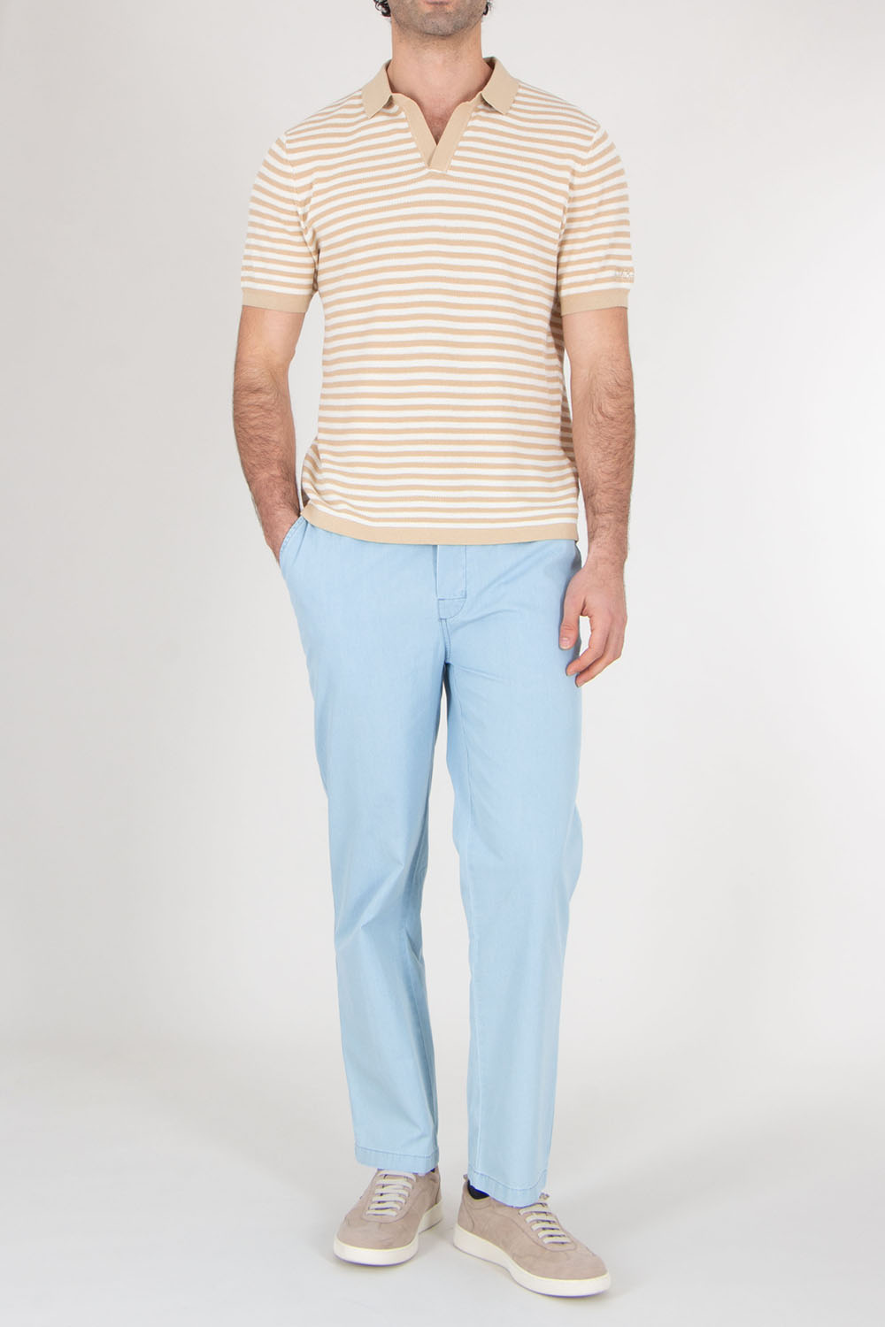 MC 2 SAINT BARTH Regular Fit Striped Polo In High-Twist Cotton Sloan