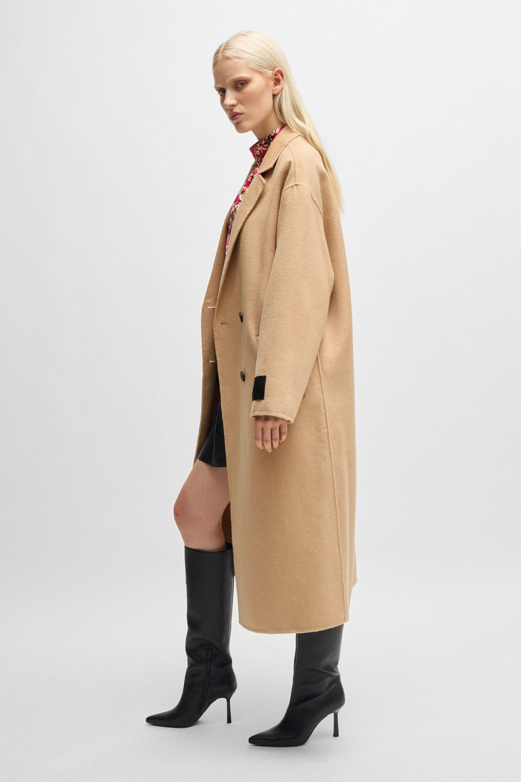 HUGO Oversized Double-Faced Wool Blend Coat Maneka HUGO Oversized Double-Faced Wool Blend Coat Maneka
