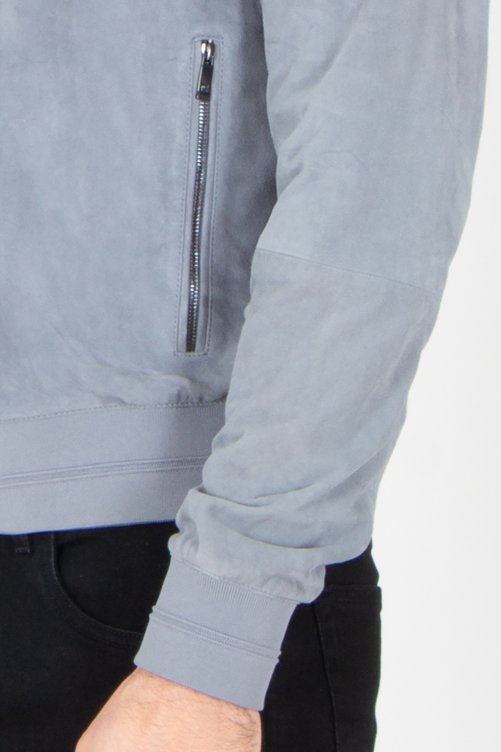 PAL ZILERI Regular Fit Goat Suede Bomber Jacket