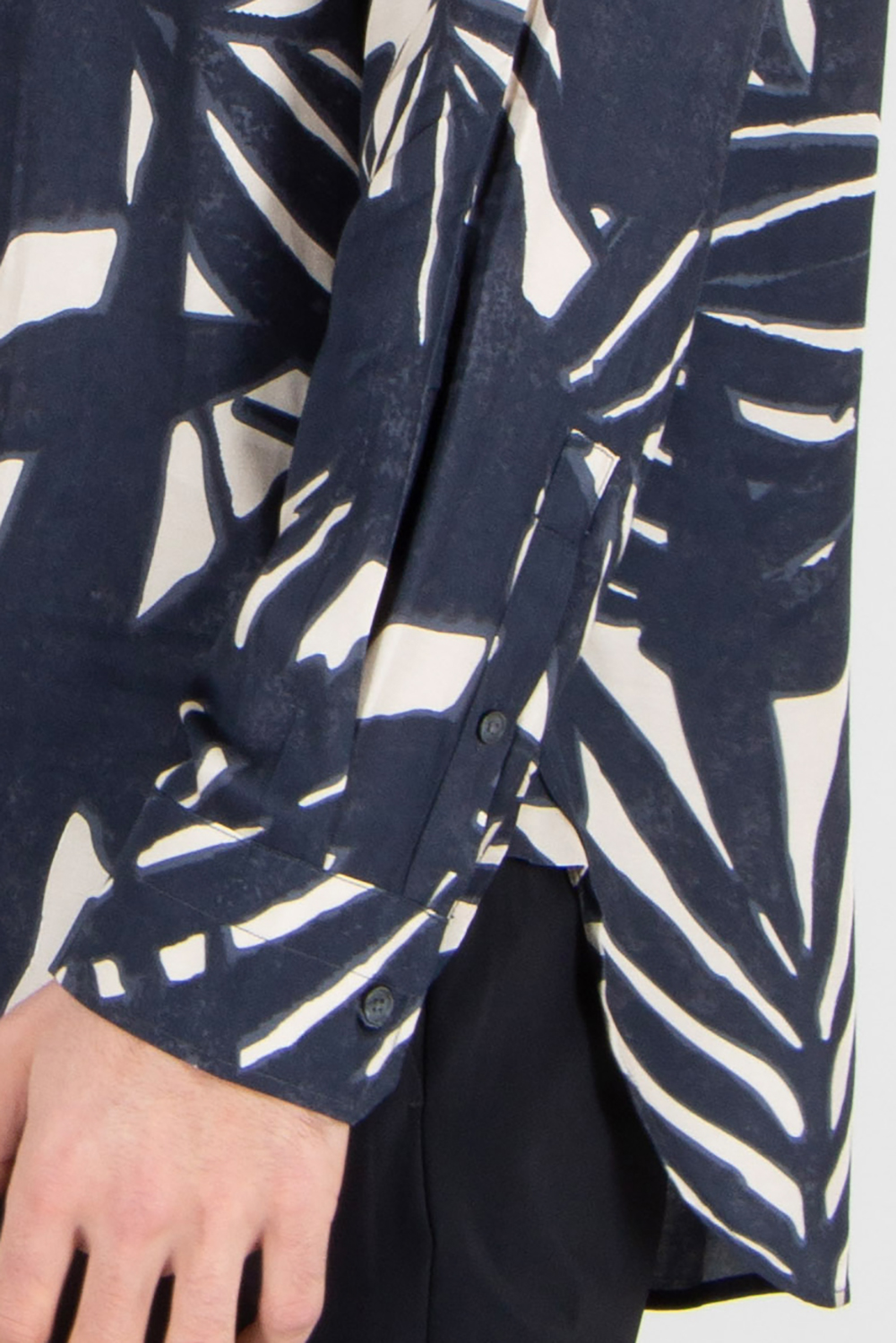 EMPORIO ARMANI Comfort Fit Leaf Print Eco Viscose Satin Shirt