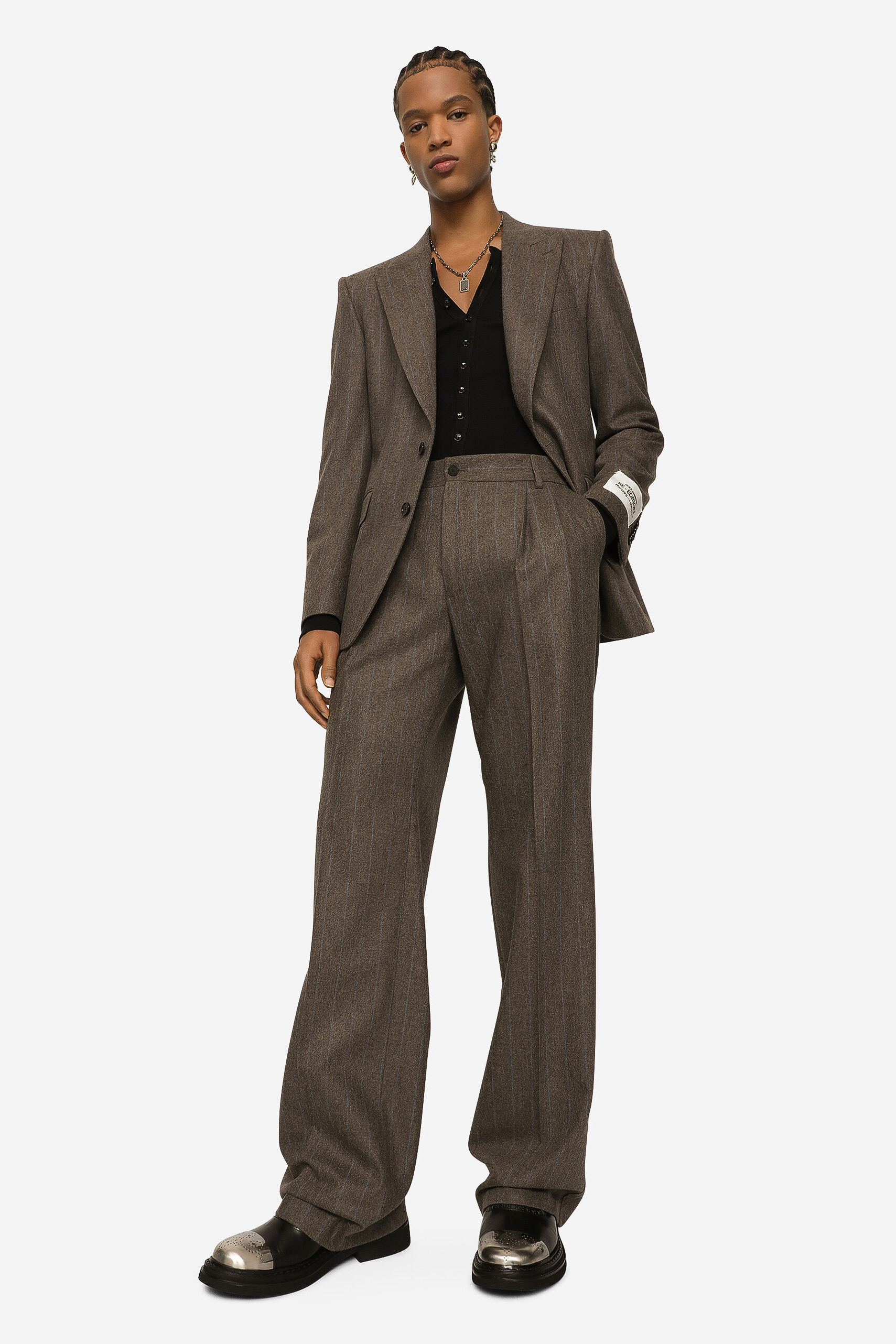 DOLCE & GABBANA Re-Edition Pinstripe Flannel Stretch Jacket