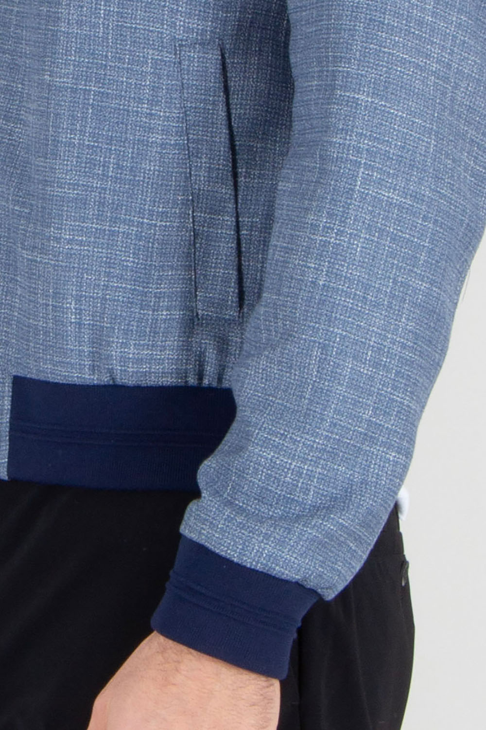 PAL ZILERI Regular Fit Effortless Viscose-Linen Blend Bomber Jacket