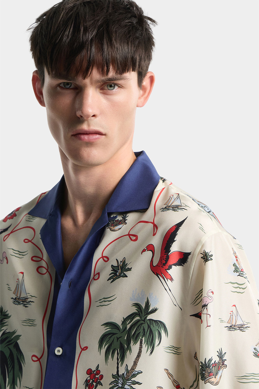 DSQUARED2 Relaxed Fit  Aloha Souvenir Silk Shirt