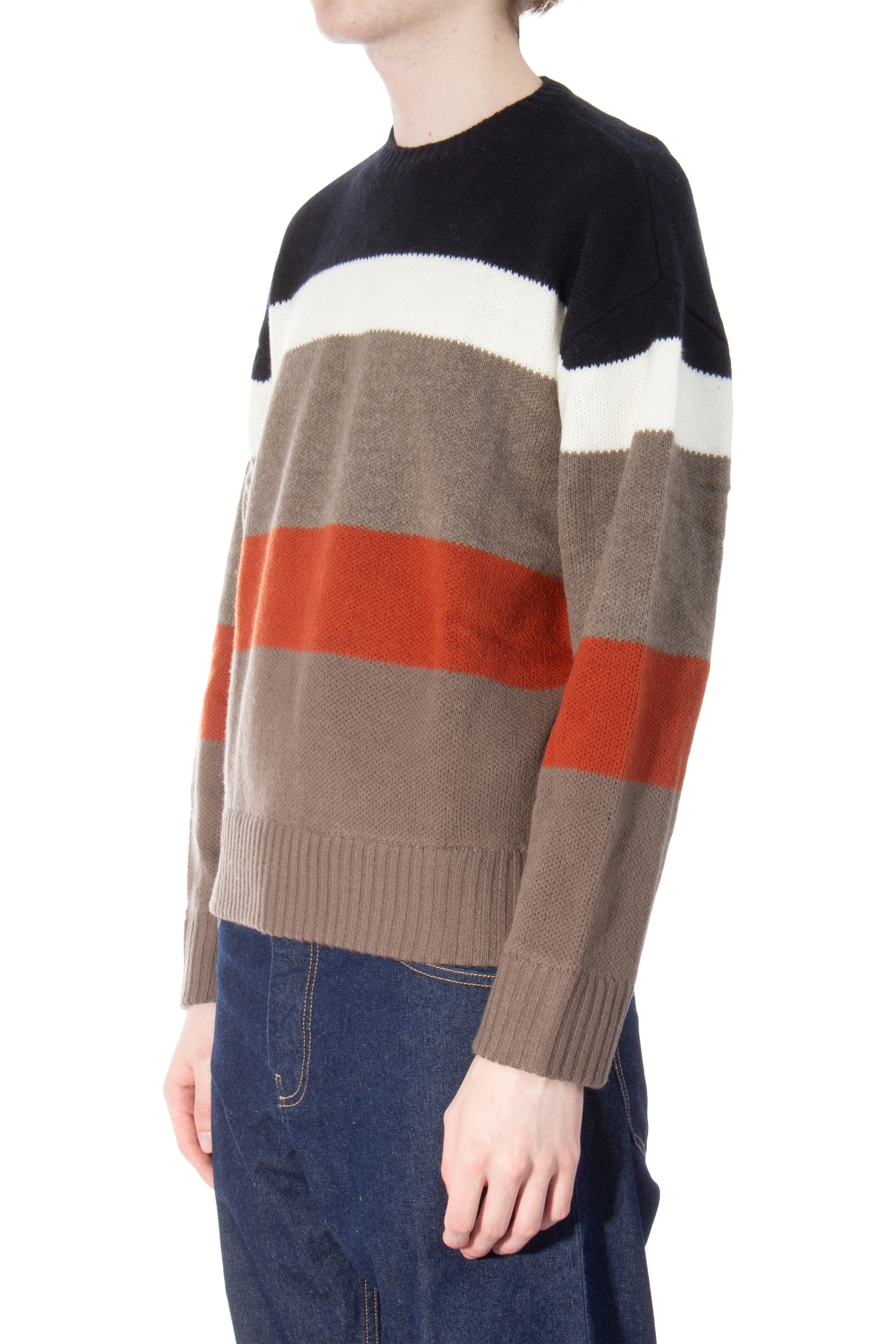 EMPORIO ARMANI Maxi Striped Virgin Wool Sweater