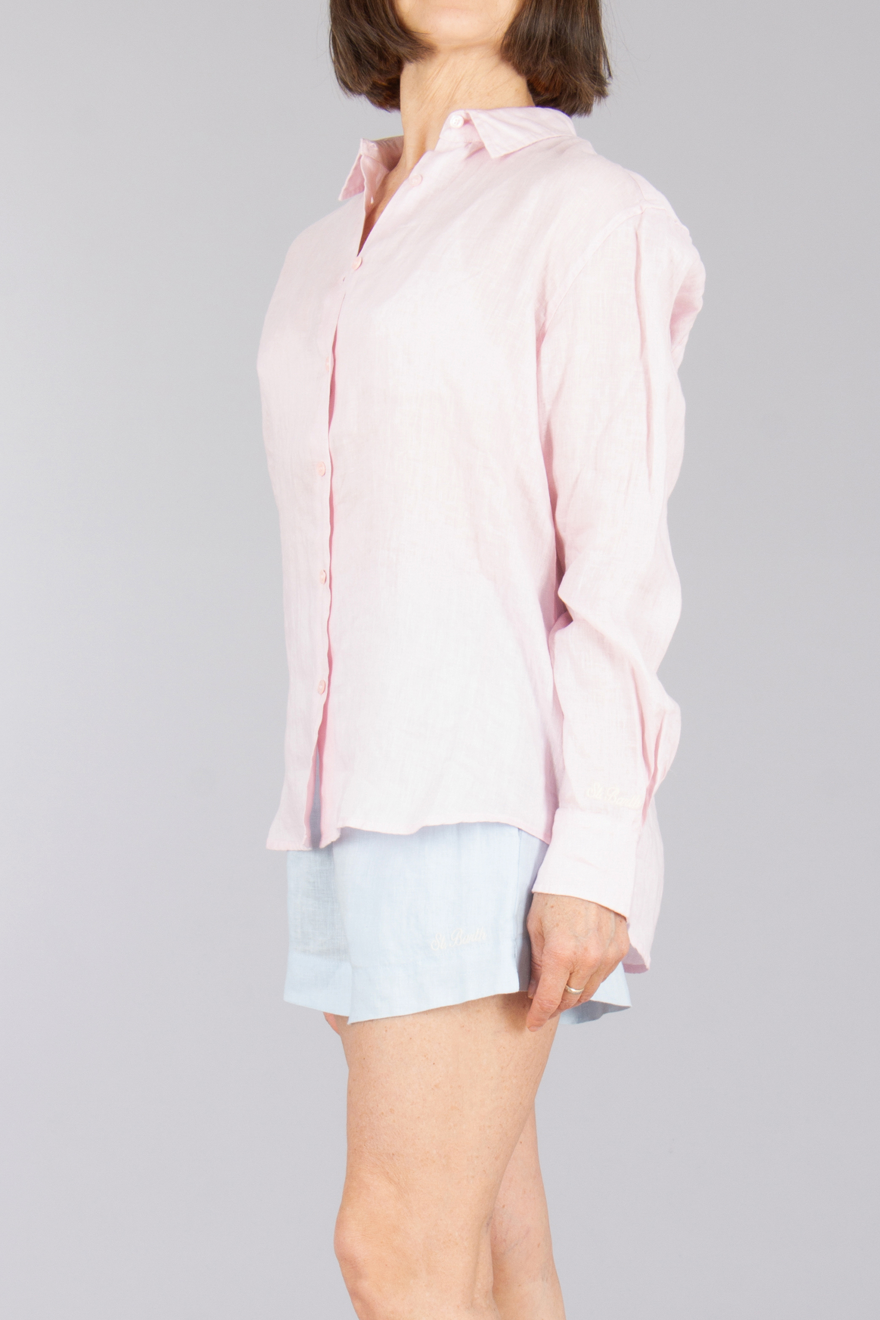 Bluse, Langarm, Hemd, Leinen, Kurze Hosen