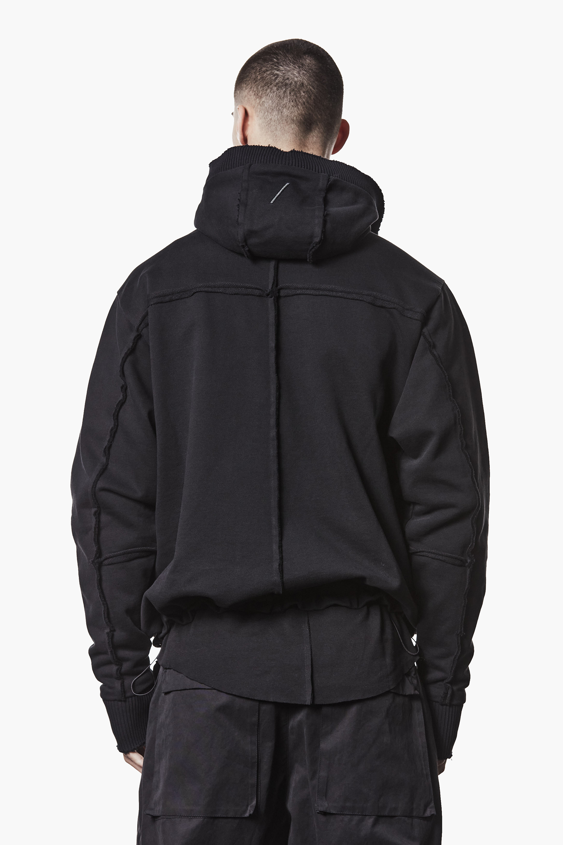 THOM KROM Relaxed Fit Long Cotton French Terry Zip-Up Hoodie Mantel, Jacke, Kapuzenpulli, Sweatshirt, Kapuze