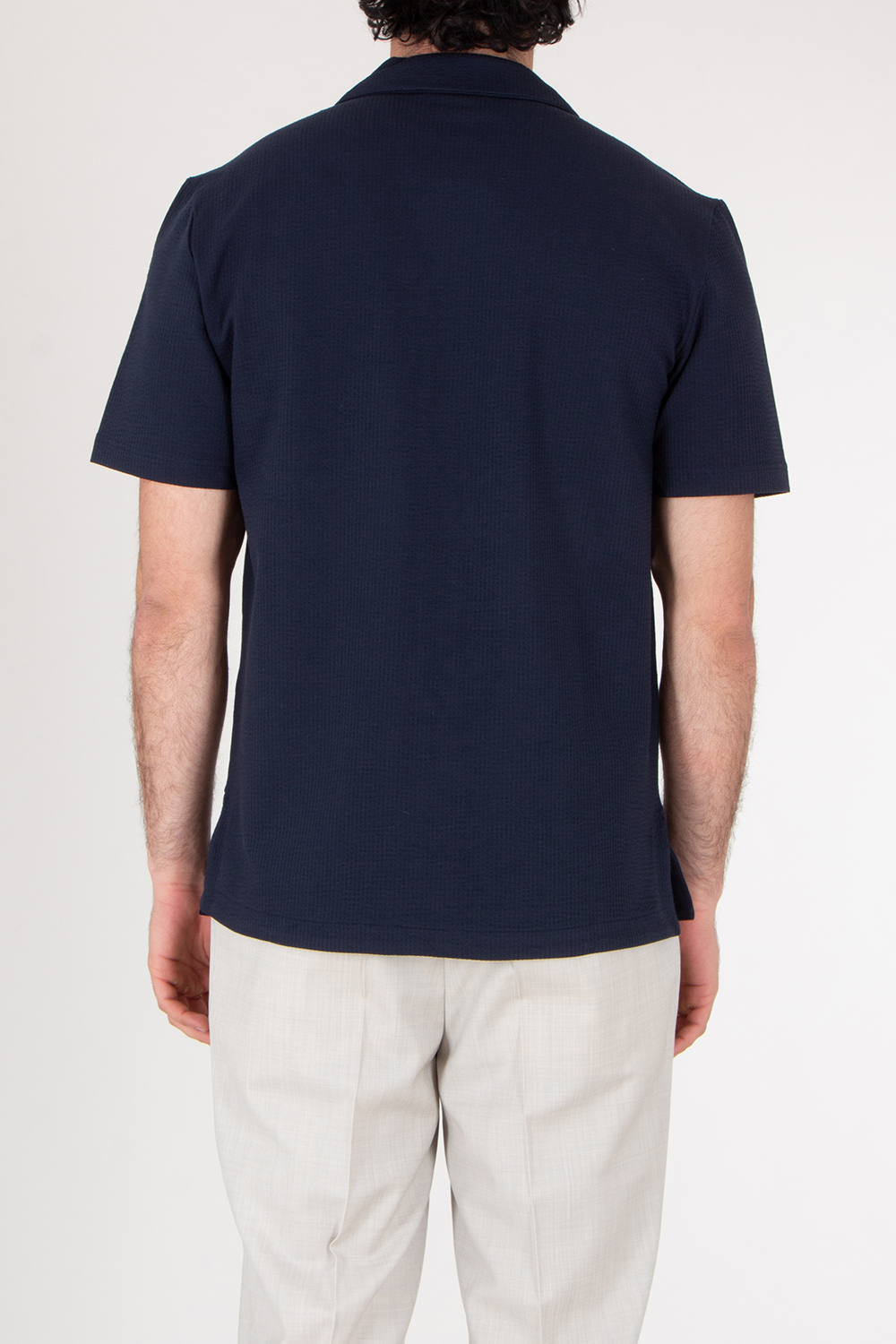 EMPORIO ARMANI Striped Seersucker Short Sleeve Shirt