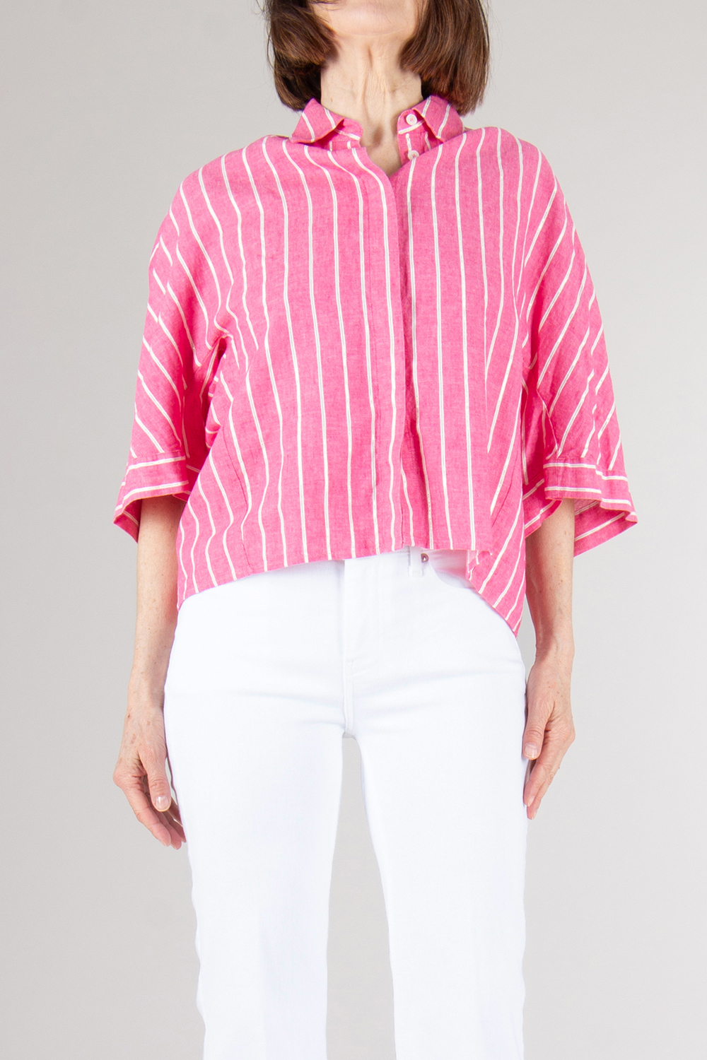 0039 ITALY Relaxed Fit Striped Blouse Hollie