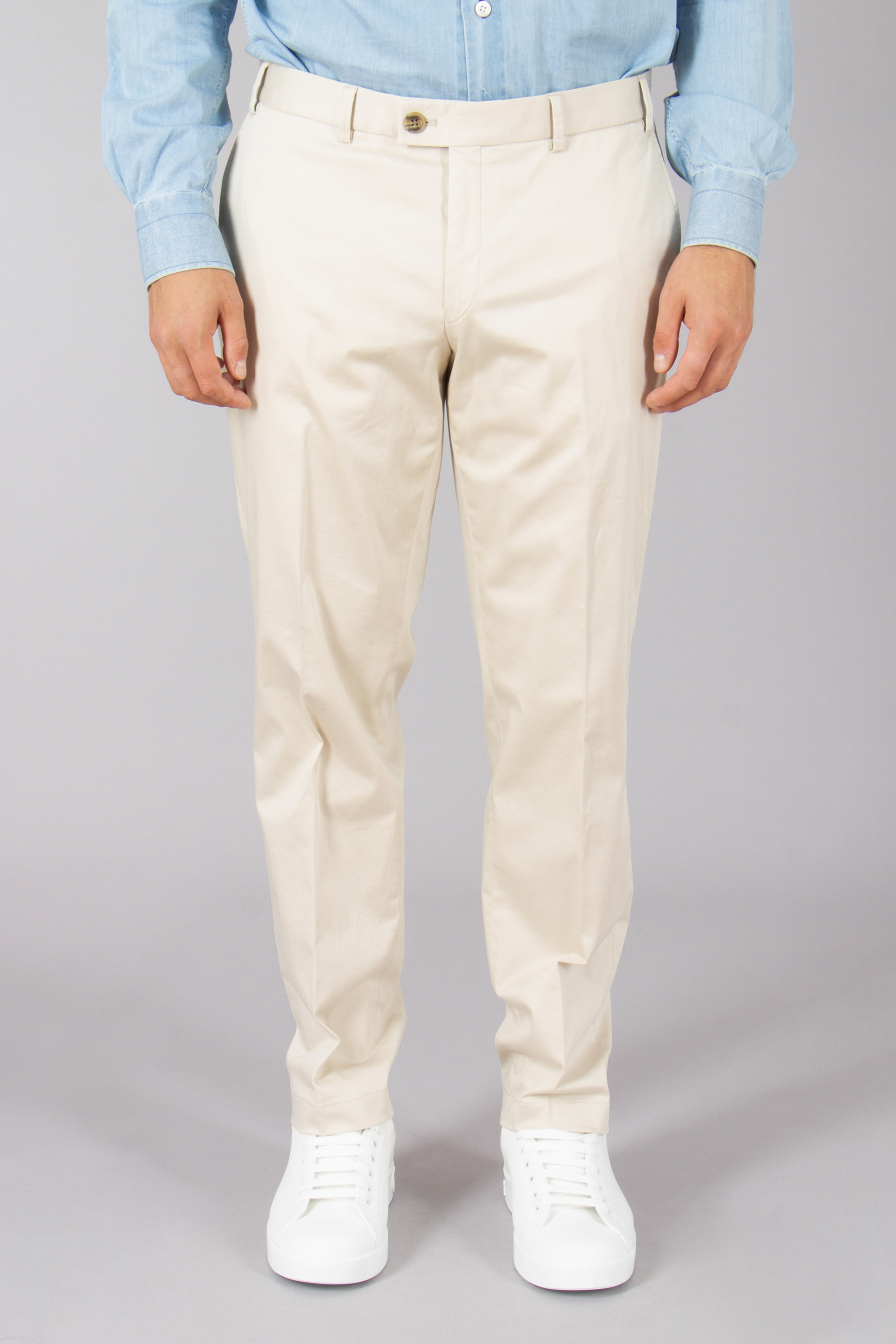 HILTL Regular Fit Cotton Stretch Satin Chinos Parma